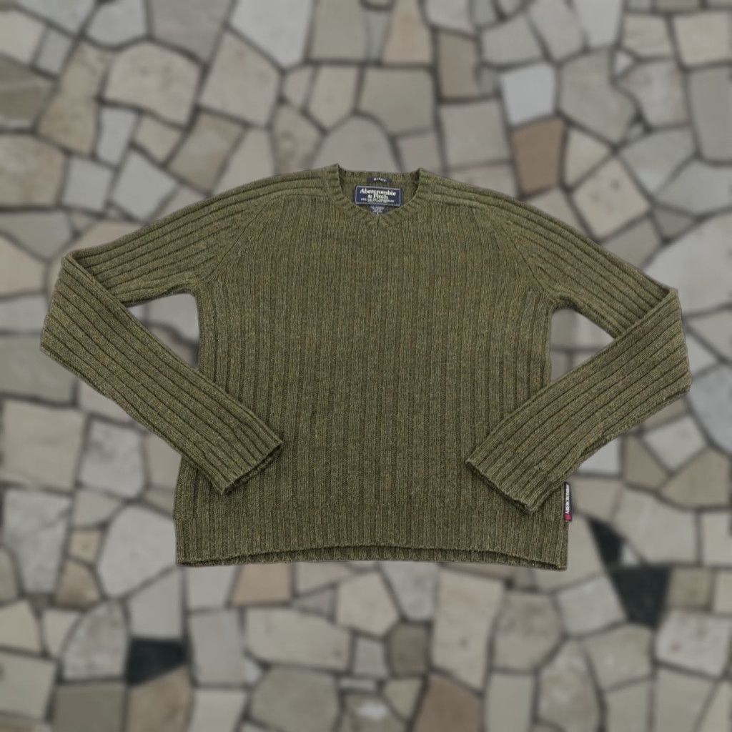 Abercrombie & Fitch VINTAGE Abercrombie & Fitch Sweater Women S Green Wool Knit Pullover Ribbed Muscle Y2K Womens Size S / US 4 / IT 40 - 1 Thumbnail