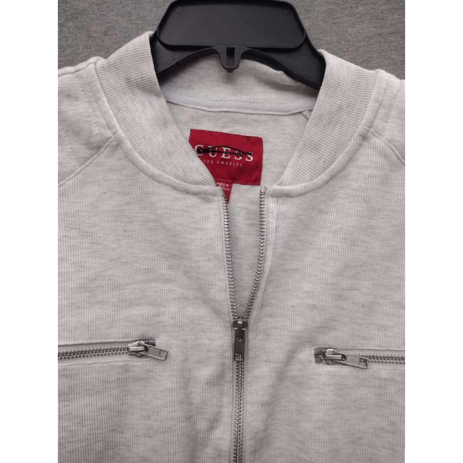 Guess GUESS Moto Jacket Light Grey Color with Zipper Pockets - M - Men - Jacket - Solid - All Seasons - Regular Fit Size US M / EU 48-50 / 2 - 3 Thumbnail