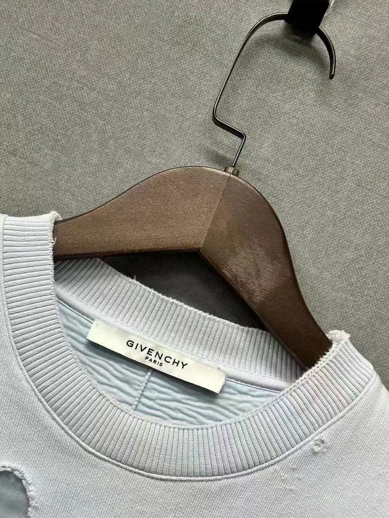 Givenchy Givenchy Foggy Blue Ripped Letter Hoodie Size US XS / EU 42 / 0 - 4 Thumbnail