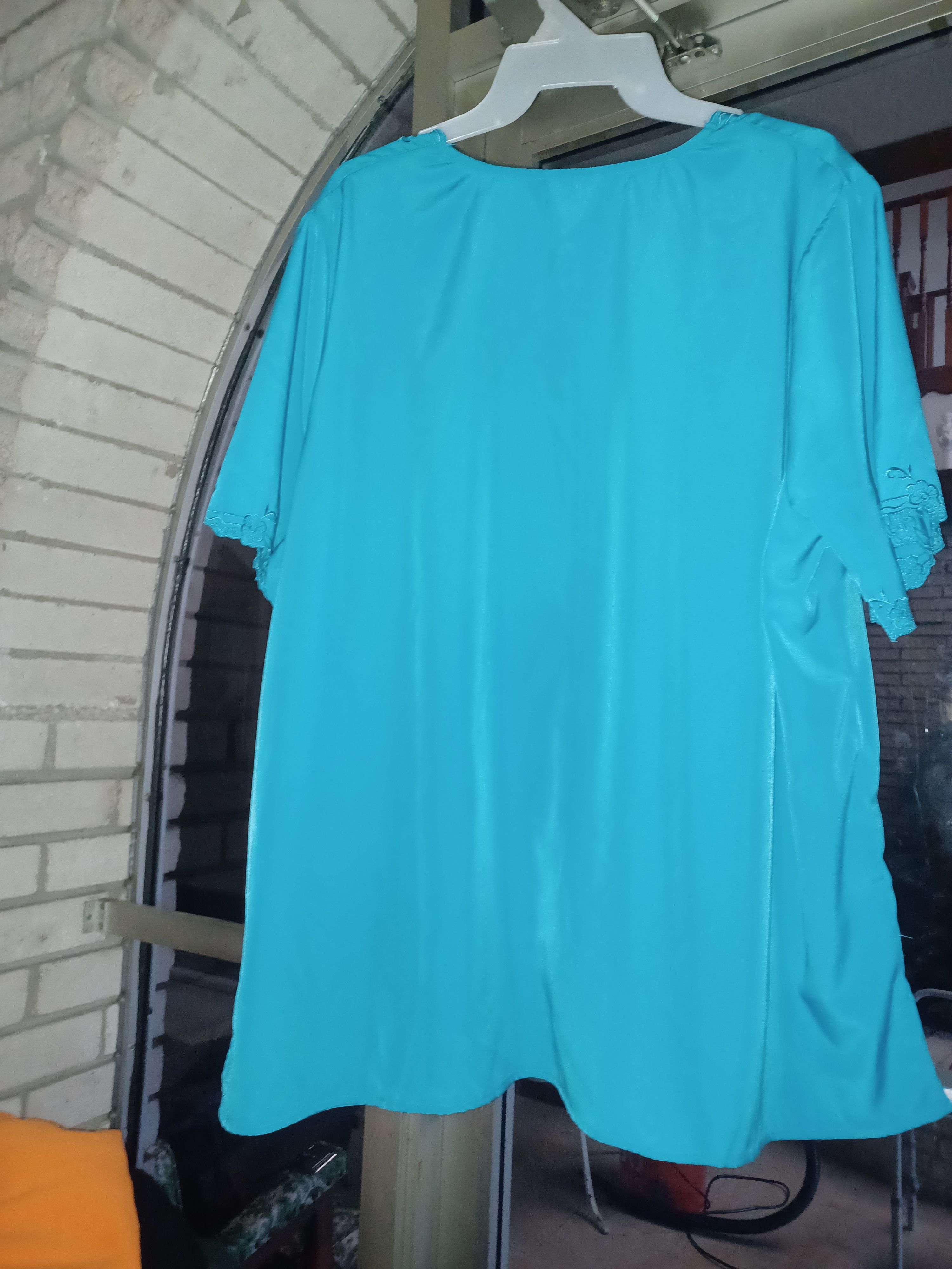 Other Only Necessities Women's Button-Up Blouse 1X Aqua Size XL / US 12-14 / IT 48-50 - 2 Thumbnail