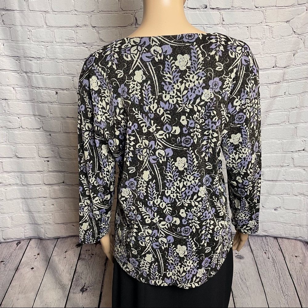 JM Collection JM Collection Floral Sparkle top Size L Size L / US 10 / IT 46 - 5 Thumbnail