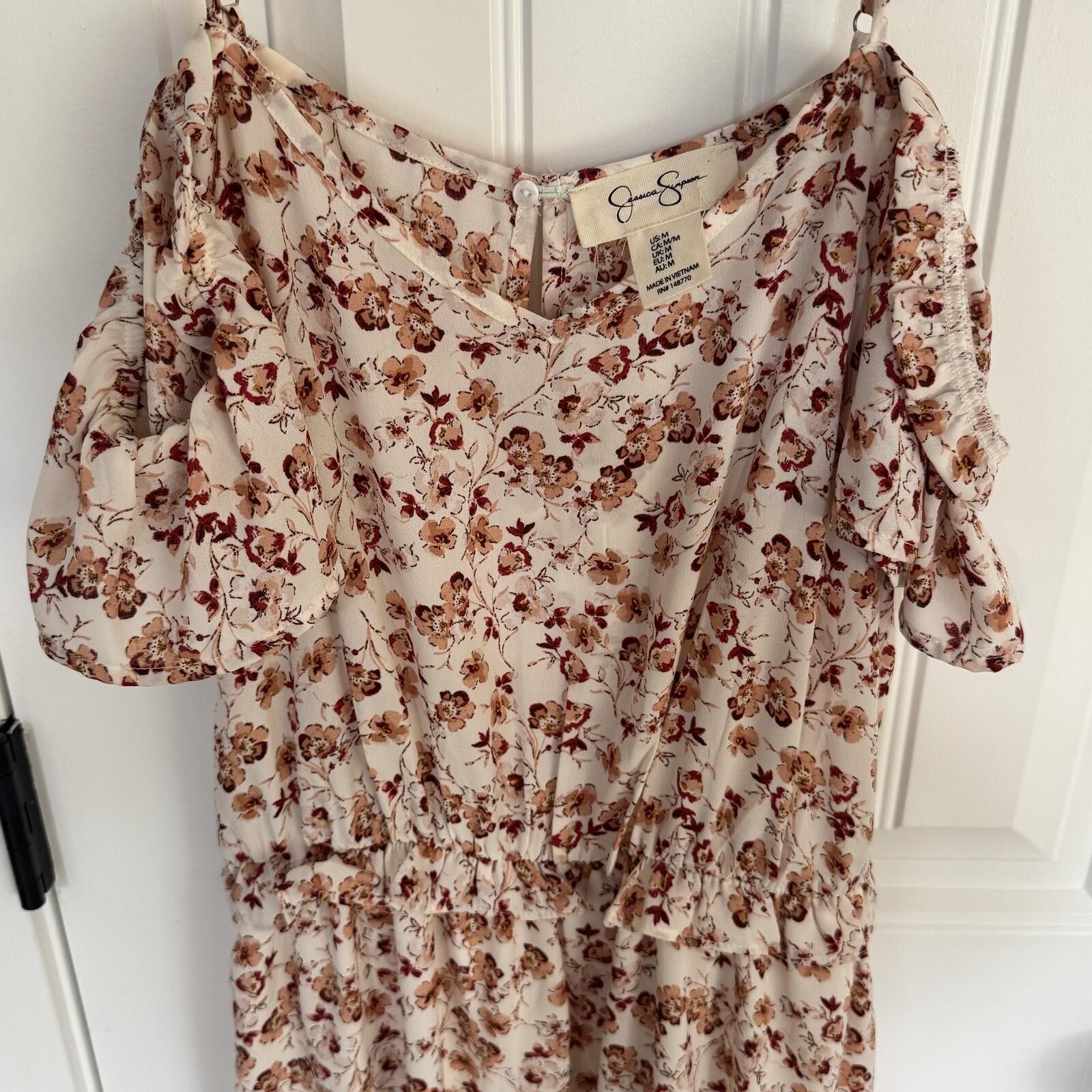 Other Jessica Simpson Floral Cold Shoulder Dress Medium Size M / US 6-8 / IT 42-44 - 2 Thumbnail