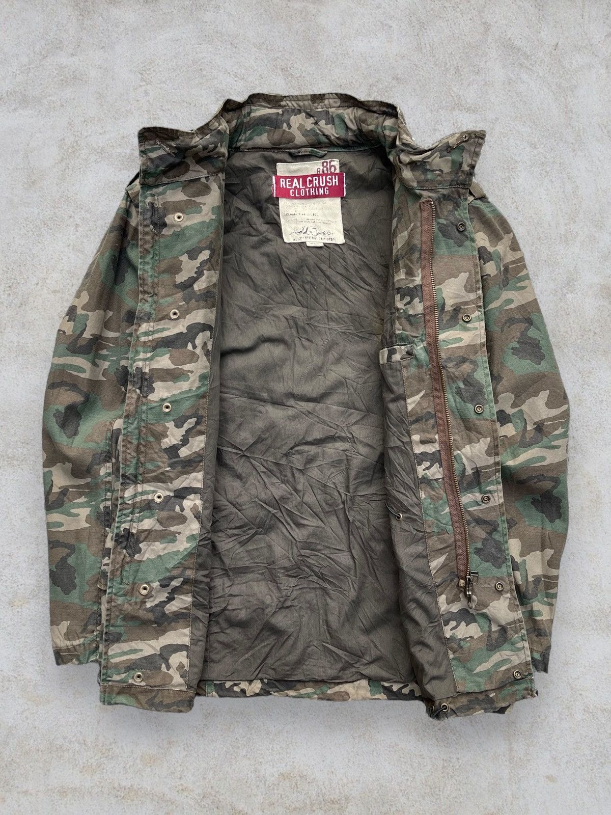 Japanese Brand × Vintage 🔥Vintage Real Crush Camo M-65 Woodland Field Jacket Size US M / EU 48-50 / 2 - 4 Thumbnail