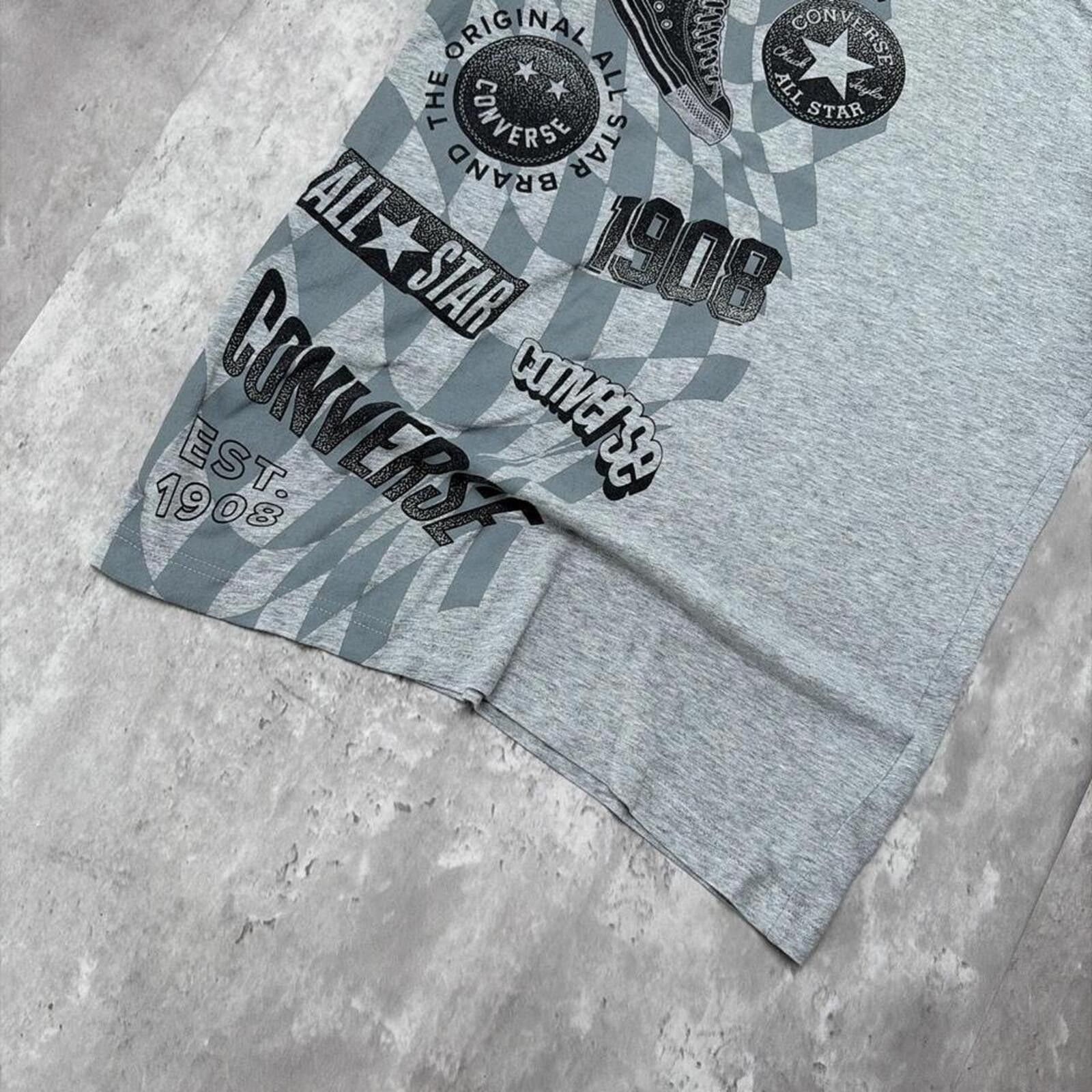 Converse Y2K Grey Converse Grunge Gothic Skater T-Shirt Size M / US 6-8 / IT 42-44 - 3 Thumbnail