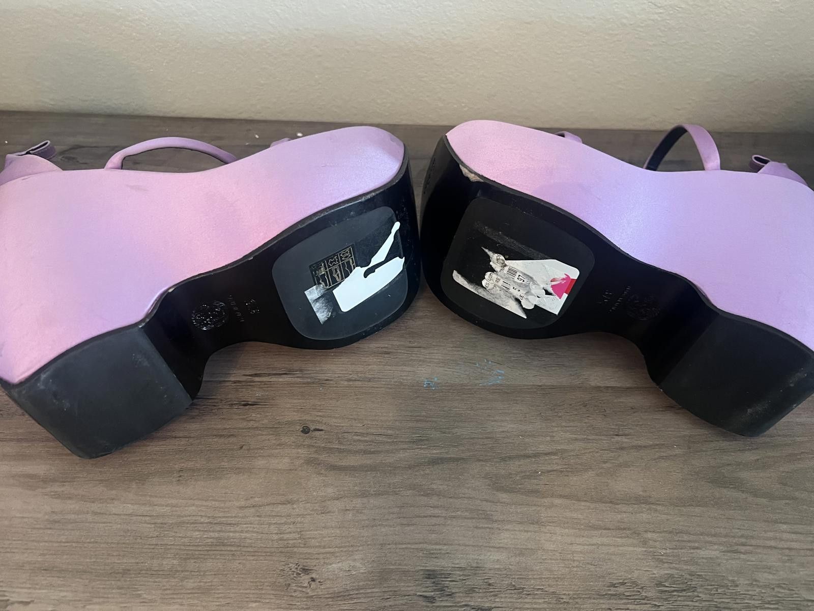 Versace Versace Lilac Purple Satin Platform Sandals 170mm Size 37.5 Size US 7 / IT 37 - 5 Thumbnail