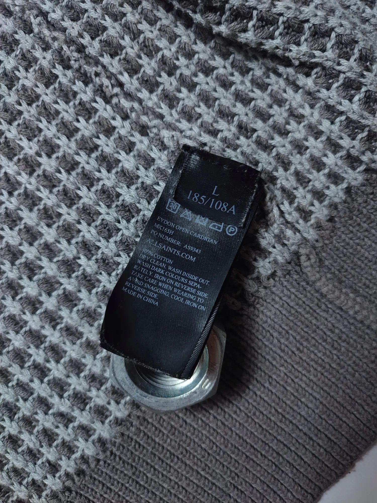 Allsaints Allsaints Open Waffle Heavy Cardigan Size US L / EU 52-54 / 3 - 12 Thumbnail