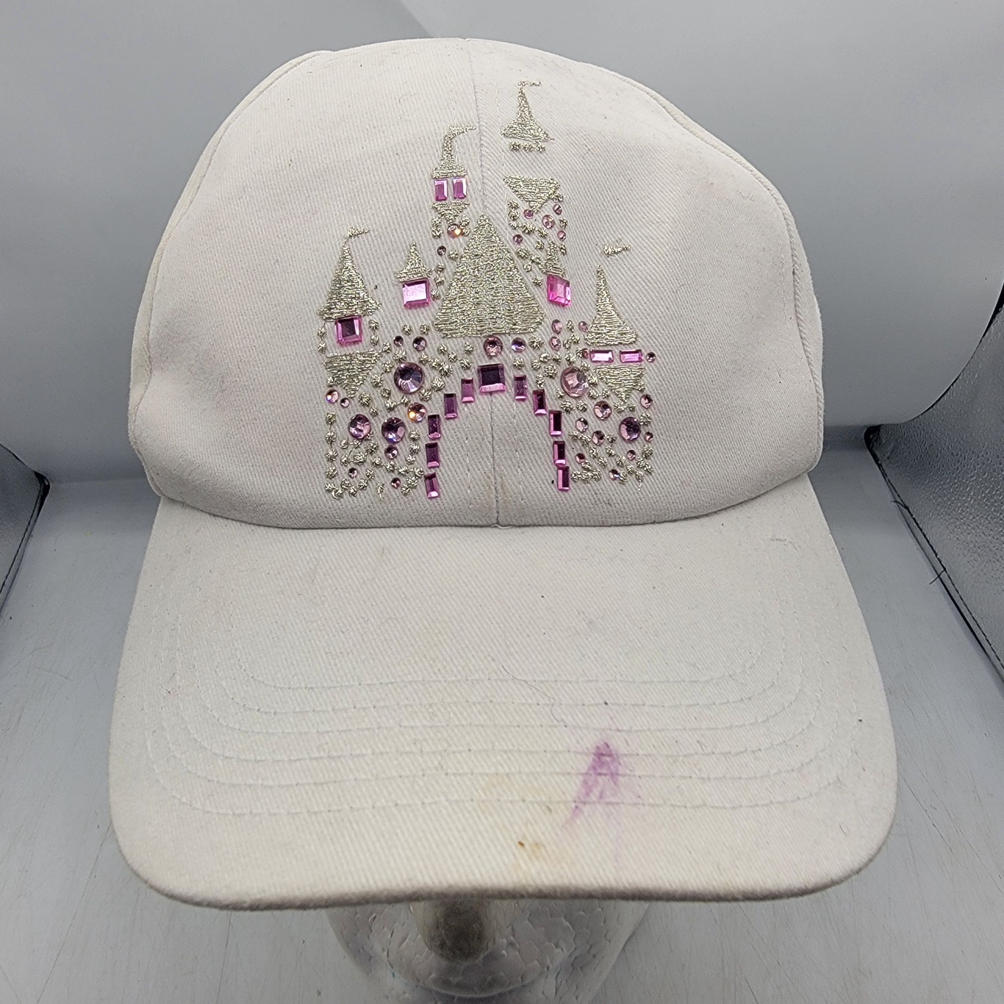 Disney Disney Parks Adults White Bling Castle Embellished Hat Cap C Size ONE SIZE - 1 Thumbnail