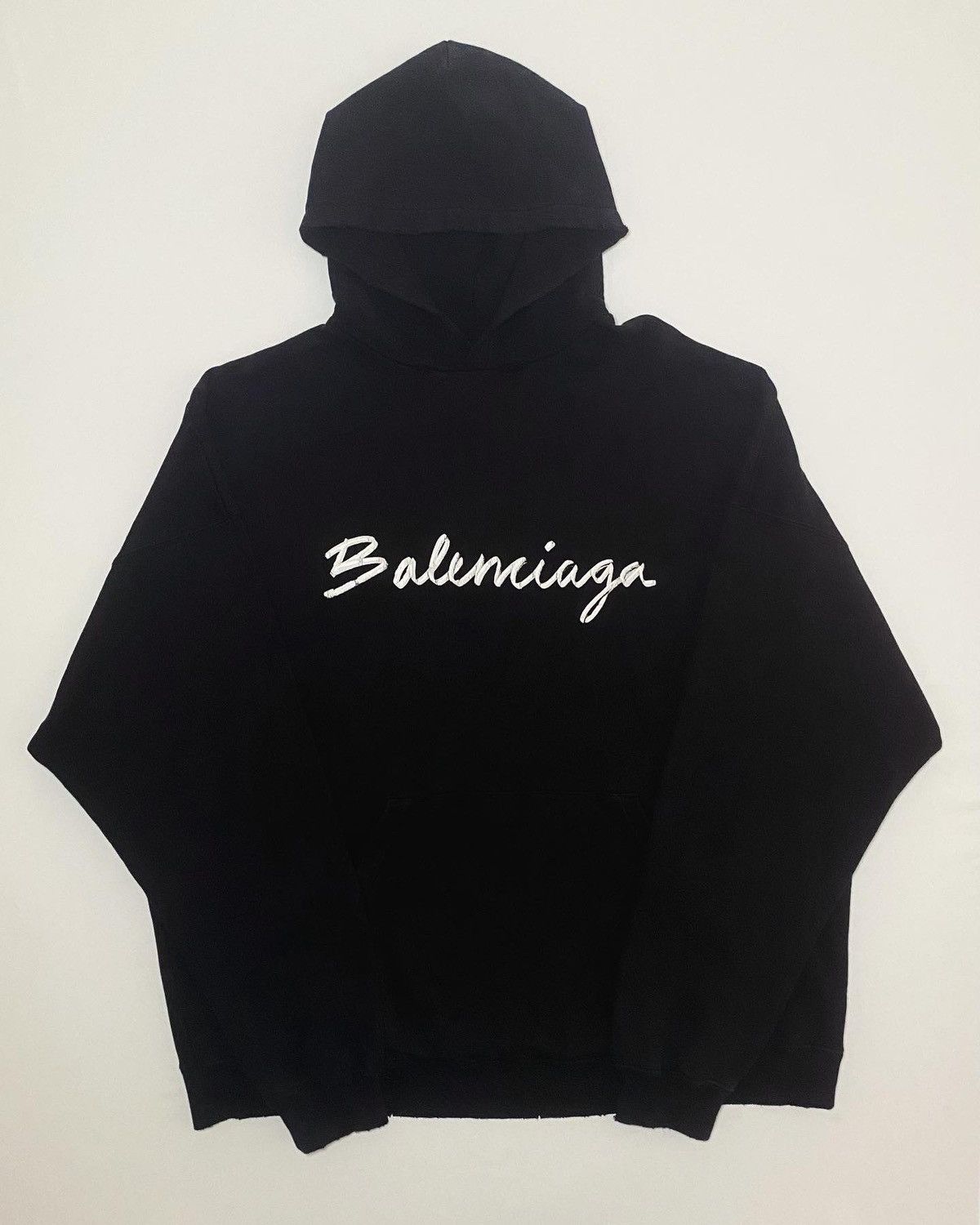 Balenciaga Balenciaga Distressed Script Hoodie Grailed