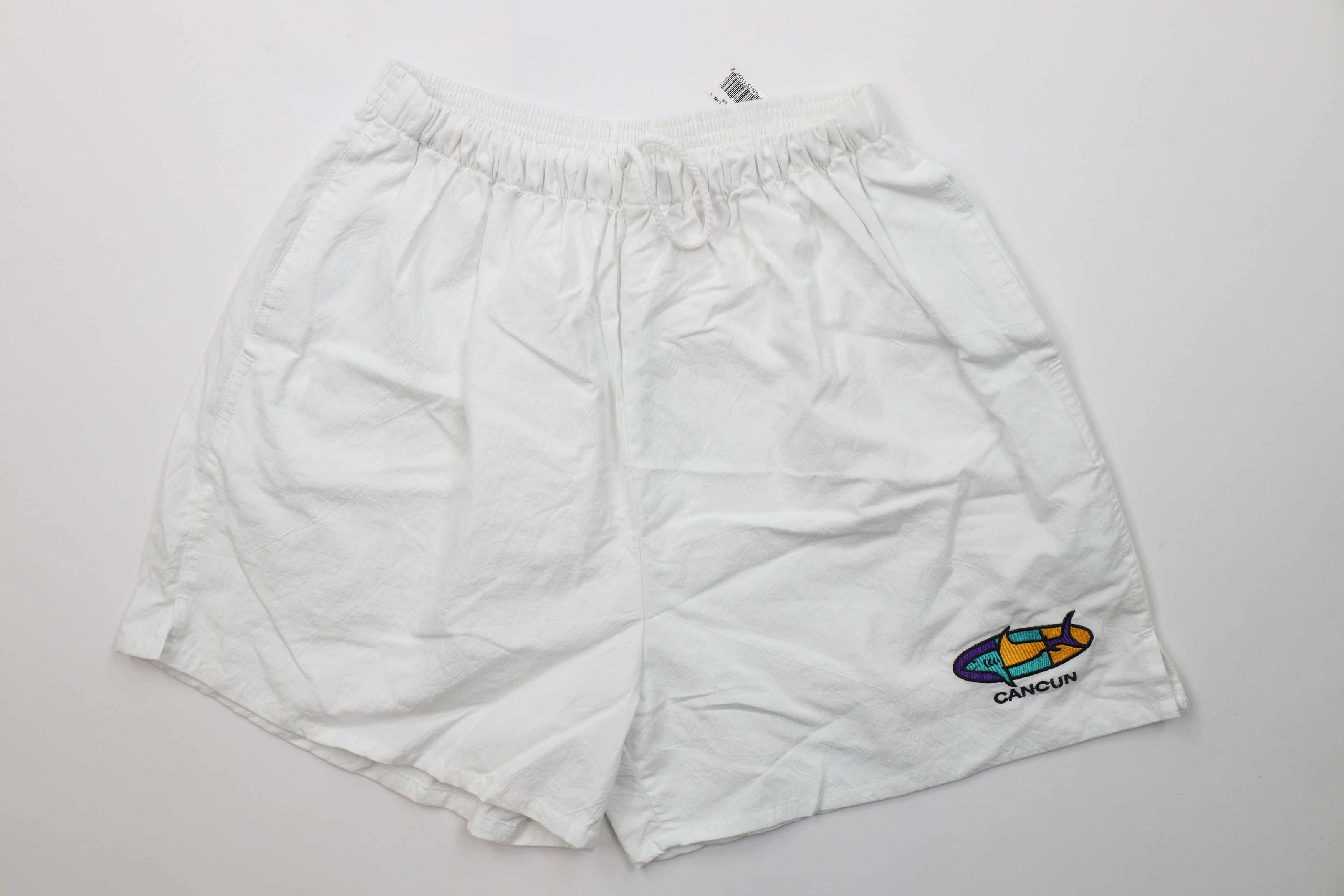 Vintage Deadstock Vintage 90s Streetwear Cancun Shark Shorts White Size 26" / US 2 / IT 38 - 1 Thumbnail