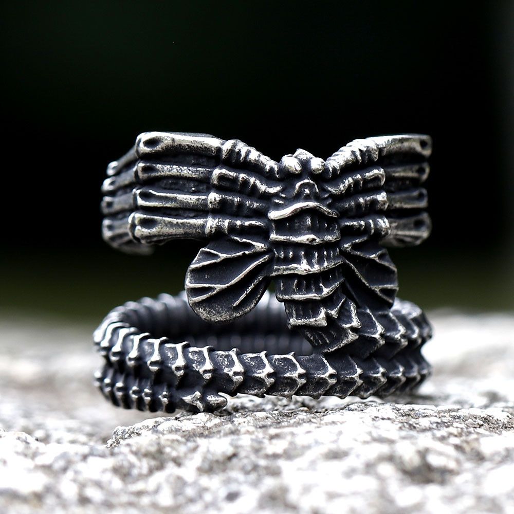 Vintage SIZE 10 316L Stainless Steel Alien Ring Size ONE SIZE - 1 Thumbnail