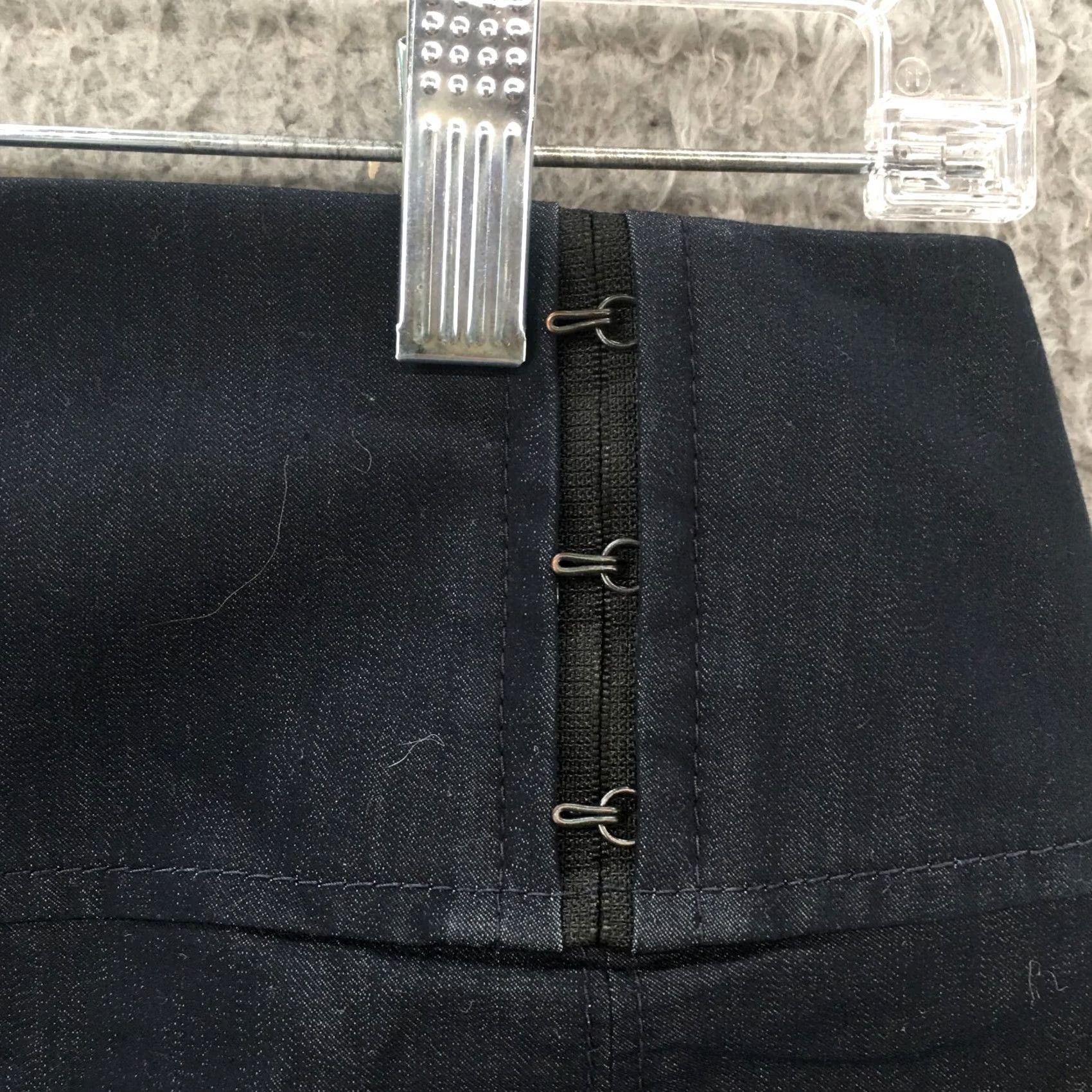 Express Express Pencil Skirt Womens 6 Blue Denim Zip Fly Mini Back Slit Dark Wash Casual Size 28" / US 6 / IT 42 - 2 Thumbnail