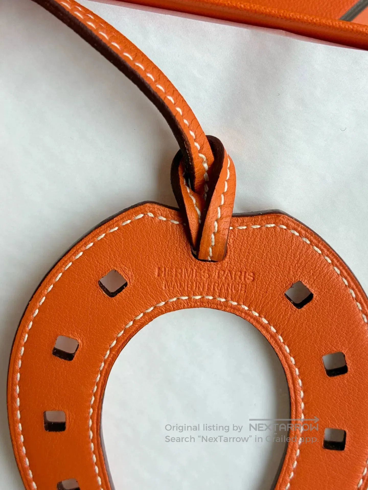 Hermes Hermes Orange Horseshoe Leather Pendant. Size ONE SIZE - 4 Thumbnail