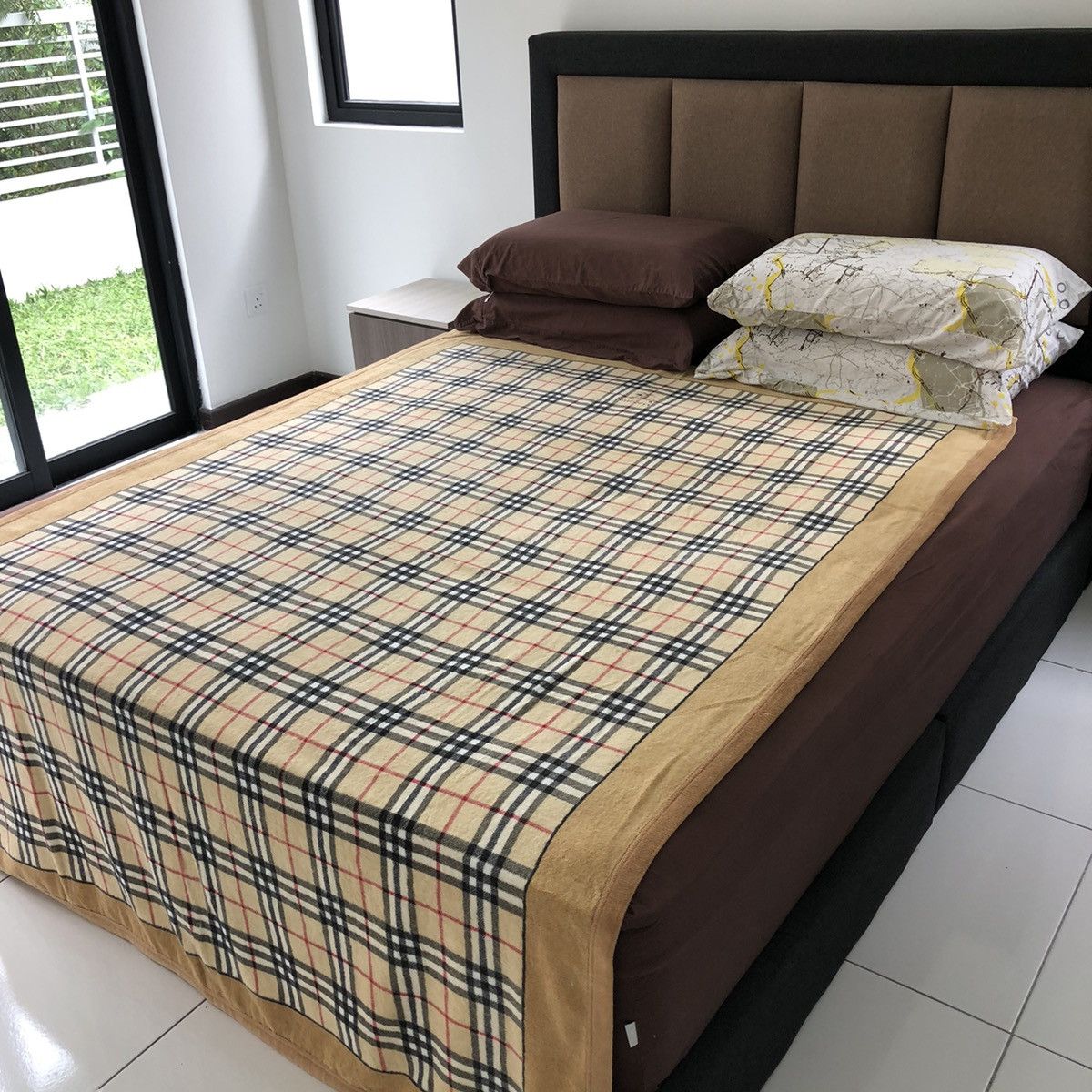 Burberry Vintage Burberrys Nova Check Blanket Sheet 100% Cotton Size ONE SIZE - 3 Thumbnail