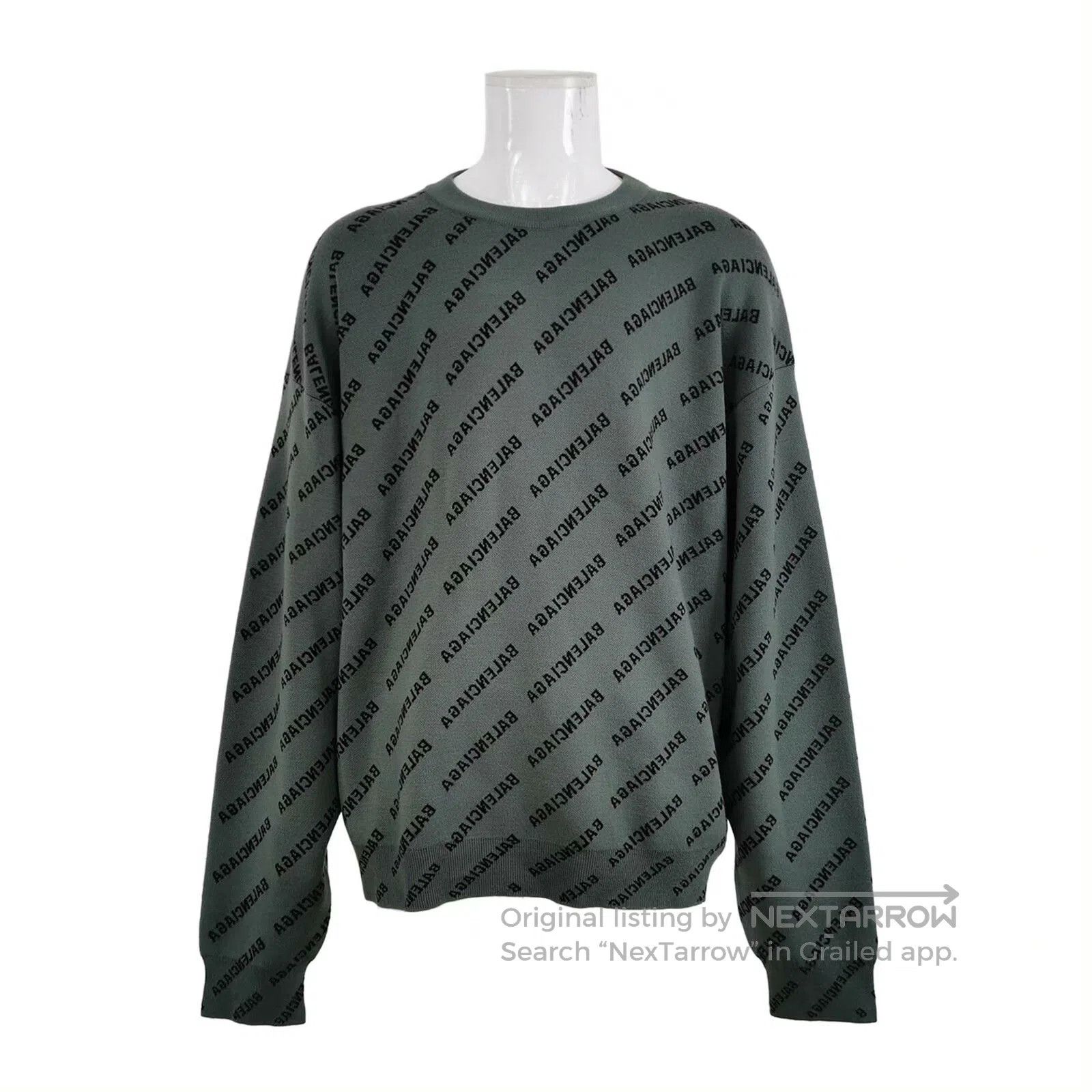Balenciaga Balenciaga Wool Blend Letter Print Crewneck Long. Size US XL / EU 56 / 4 - 1 Thumbnail