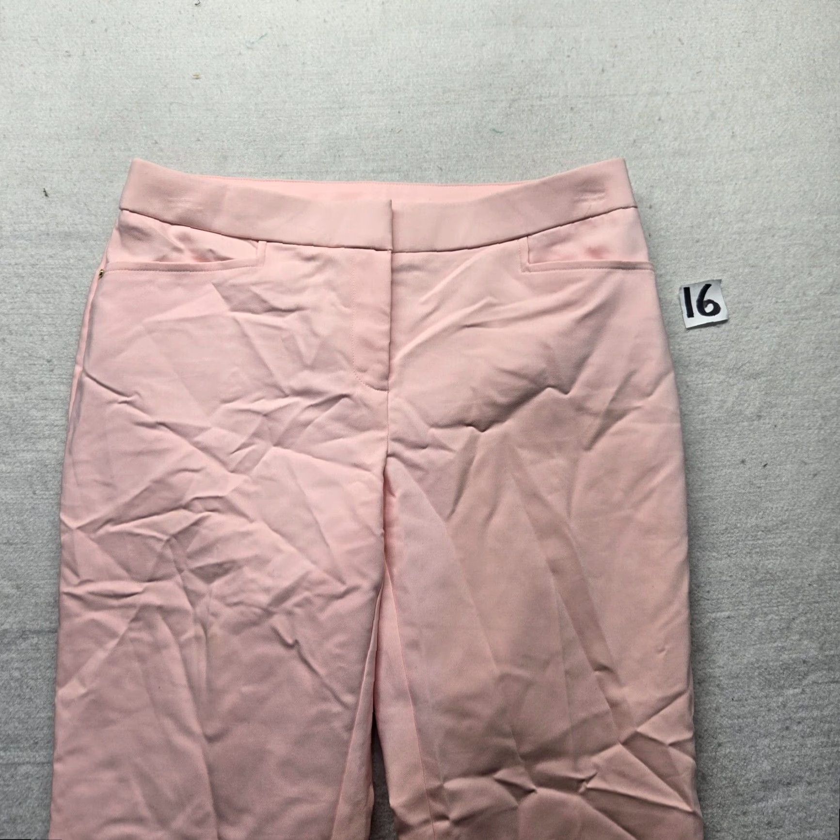 Vintage Rafaella Pink Solid Curvy Fit Straight Leg Pants Adult Women's Size 6 Petite Polyester Viscose Size 28" / US 6 / IT 42 - 2 Thumbnail