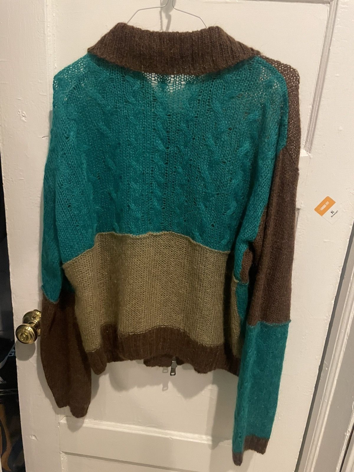 Andersson Bell Andersson Bell Men's Patchwork Zip Cardigan Mohair Sweater Size US XL / EU 56 / 4 - 4 Thumbnail