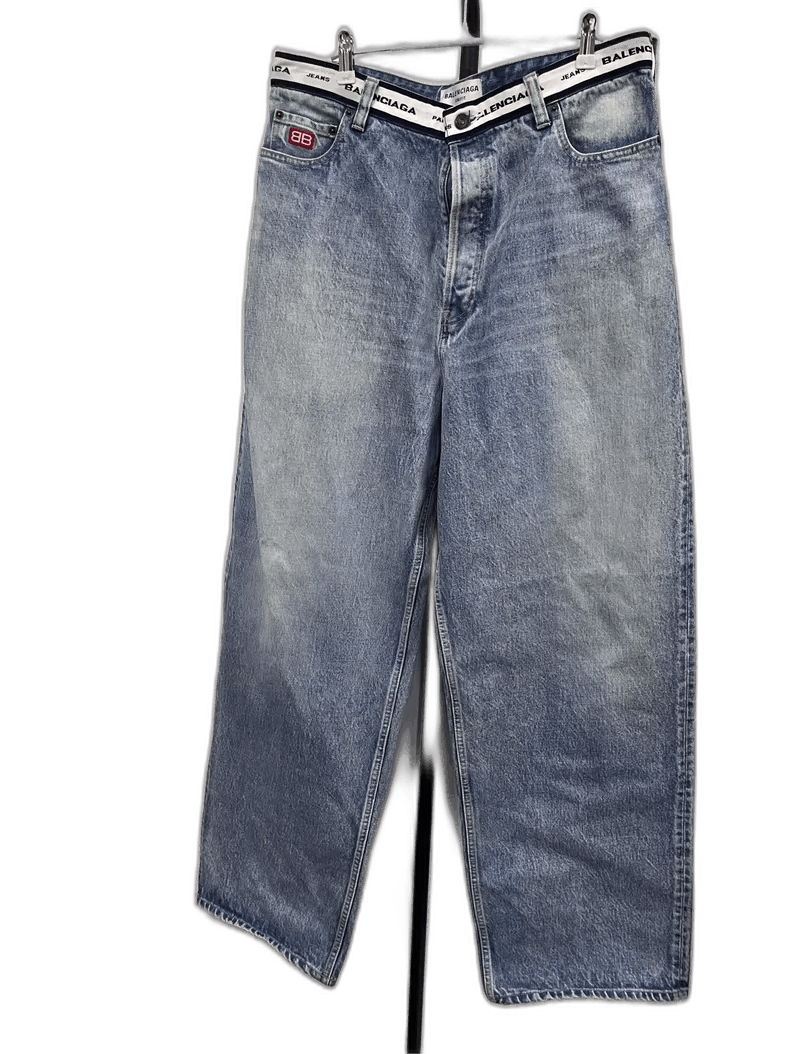 Balenciaga Balenciaga Distressed Wide Leg Denim Pants-2505 Size US 27 - 1 Thumbnail