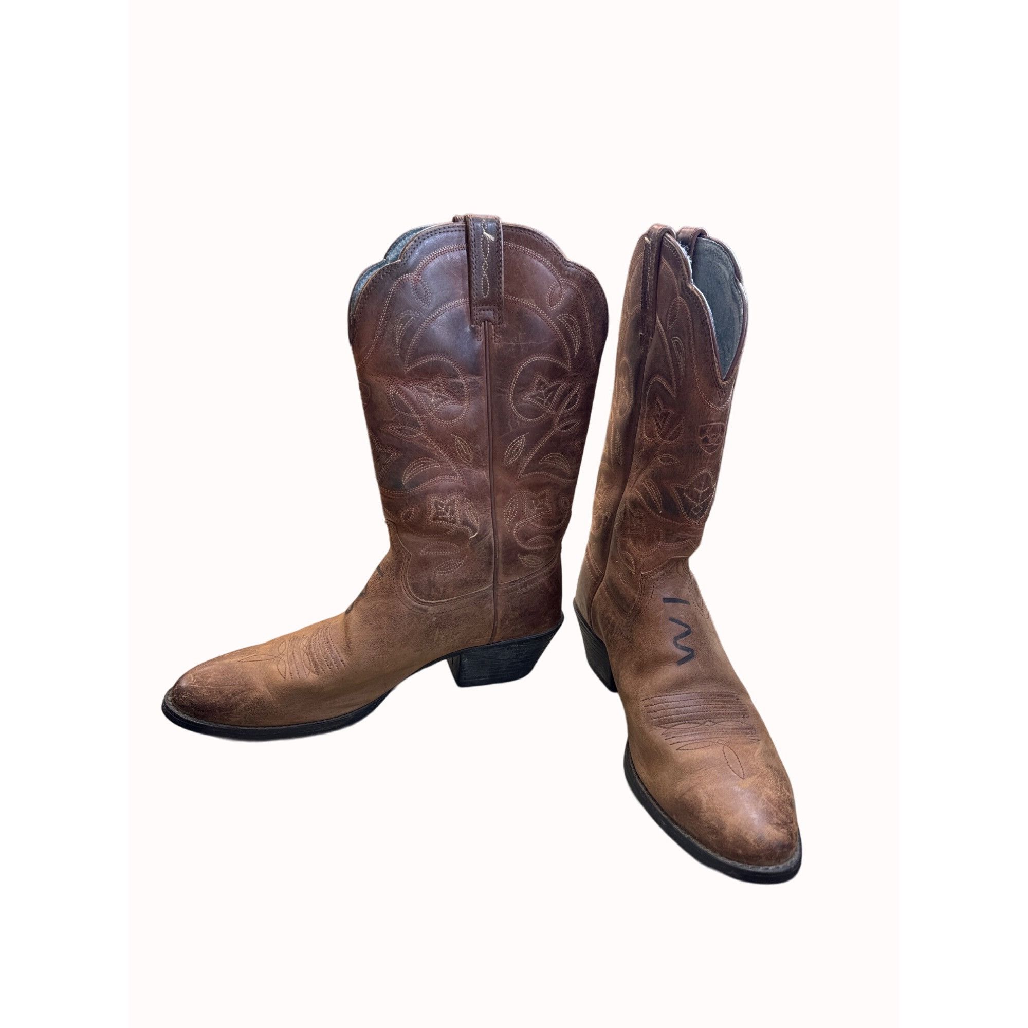 Ariat Ariat men’s brown leather western boots shoes 8B SKU 5548 Size US 8 / EU 41 - 3 Thumbnail
