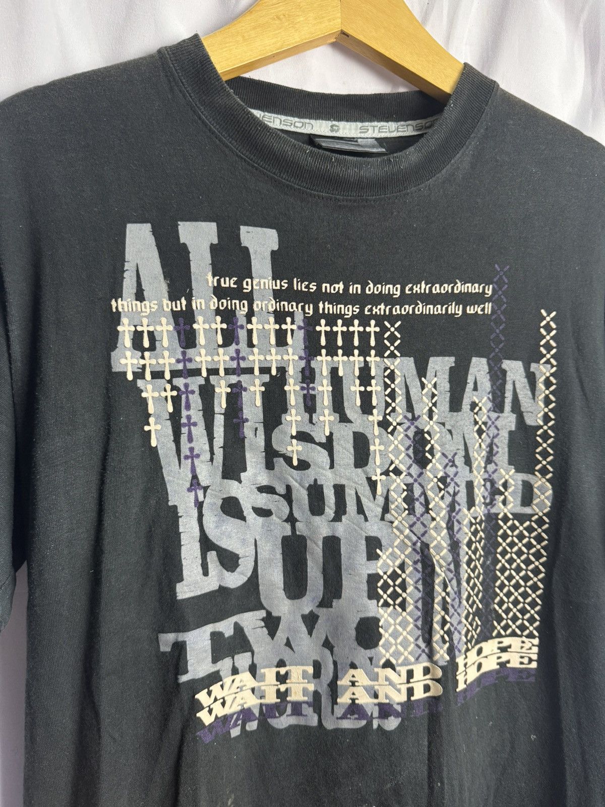If Six Was Nine × Japanese Brand × Le Grande Bleu (L.G.B.) Japanese Poem Crosses Stevenson Tees Size US M / EU 48-50 / 2 - 2 Thumbnail