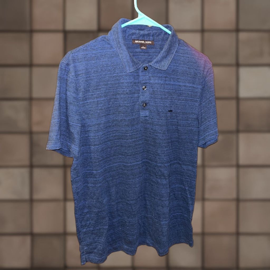 Michael Kors Michael Kors Polo Shirt Men Large Blue Logo Cotton Casual Rugby Short Sleeve A2 Size US L / EU 52-54 / 3 - 1 Thumbnail