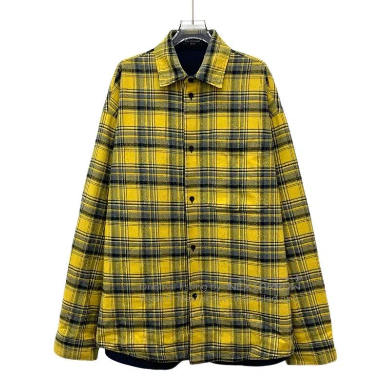 Balenciaga Balenciaga Color Block Plaid Cotton Collar Single Breasted Size US S / EU 44-46 / 1 - 1 Thumbnail