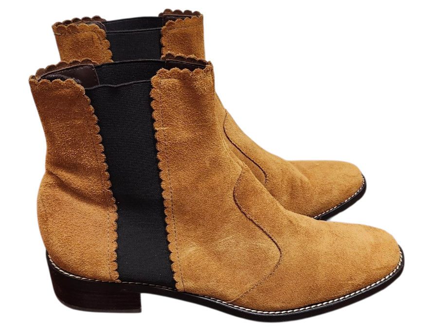 See by Chloe See By Chloe Tan Suede Ankle Size 41 US 10 Scalloped Trim Size US 10 / IT 40 - 3 Thumbnail