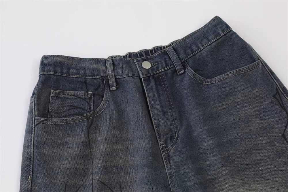Japanese Brand × Jean Loose casual trendy spider print washed denim shorts Size US 32 / EU 48 - 3 Thumbnail