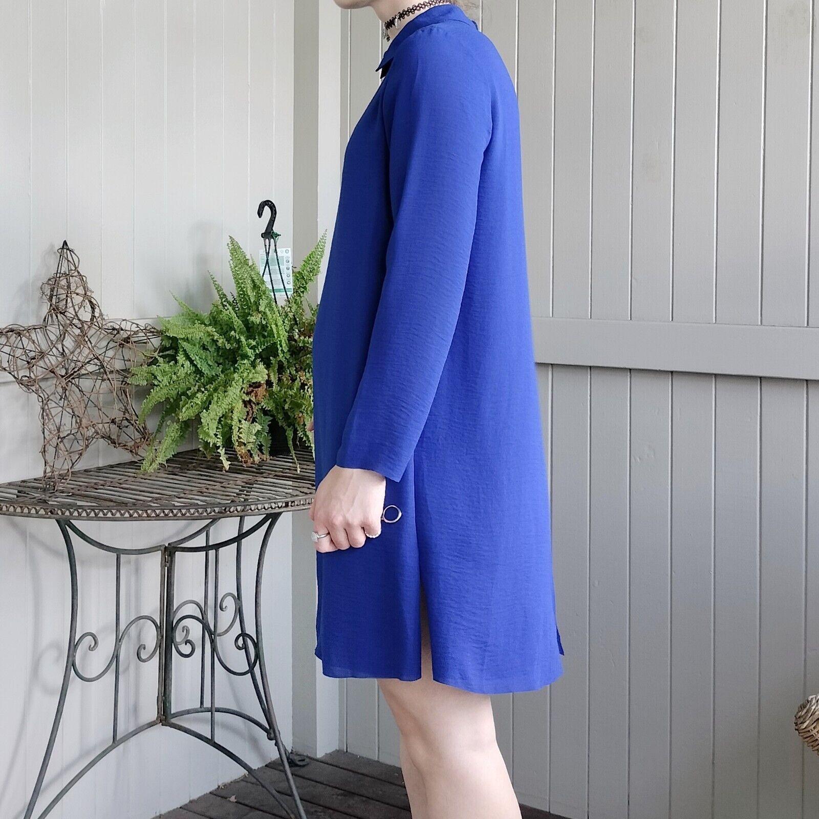 Cos COS Dress Blue Shift Long Sleeve Mini Corporate Schoolgirl Size M / US 6-8 / IT 42-44 - 8 Thumbnail
