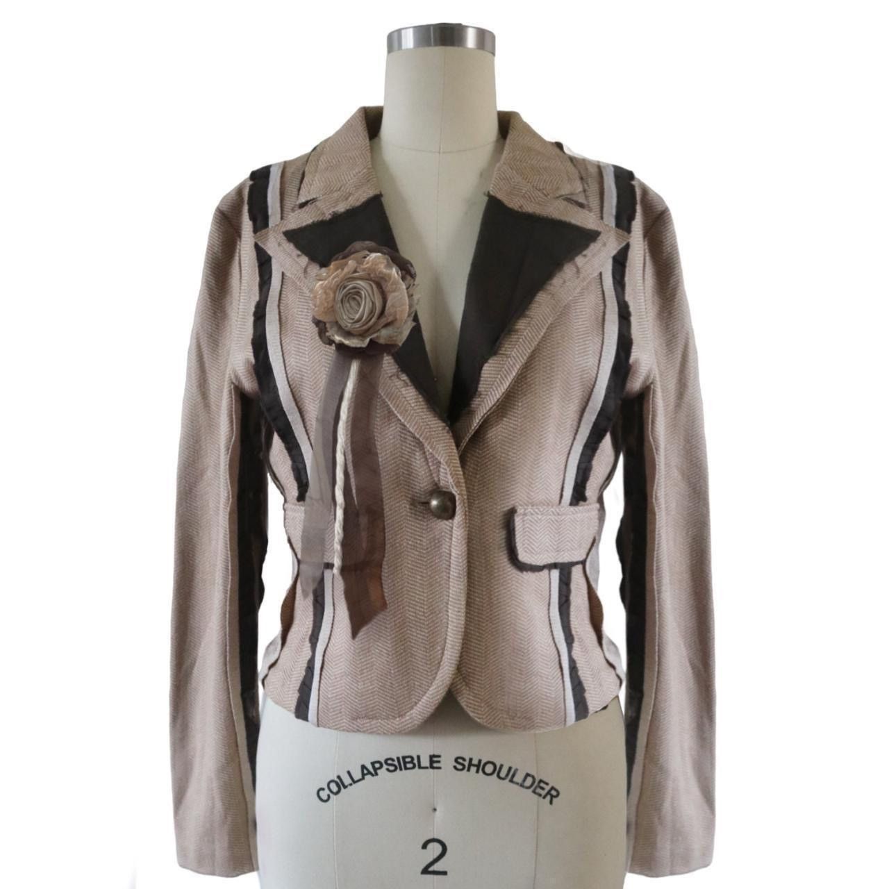 Comme des Garcons × Japanese Brand 00s Patchwork herringbone jacket Size S / US 4 / IT 40 - 1 Thumbnail