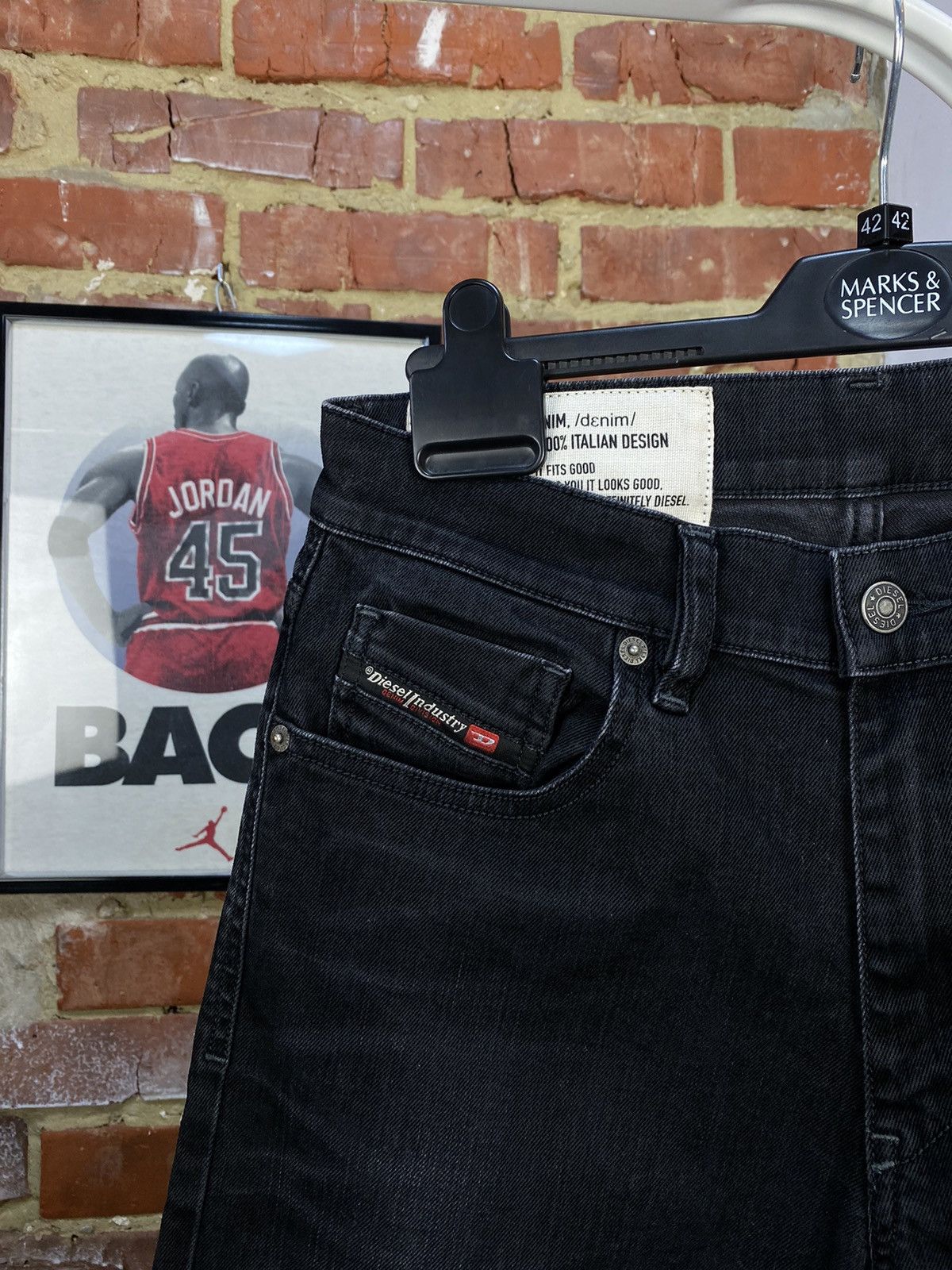 Diesel Diesel D-Strukt Tapered Stretch Black Jeans Size US 30 / EU 46 - 3 Thumbnail