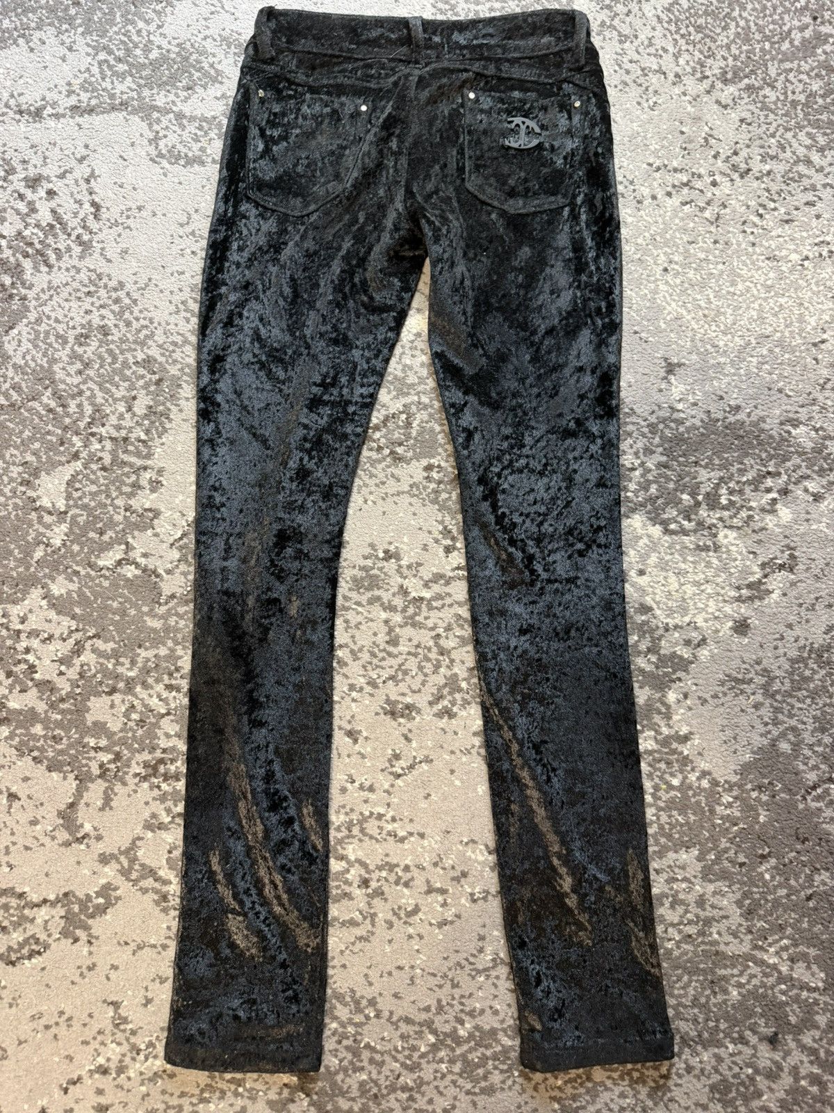 Just Cavalli Vintage y2k Just Cavalli Velvet Metal Logo Luxury Black pant Size 24" / US 00 / IT 34 - 9 Thumbnail