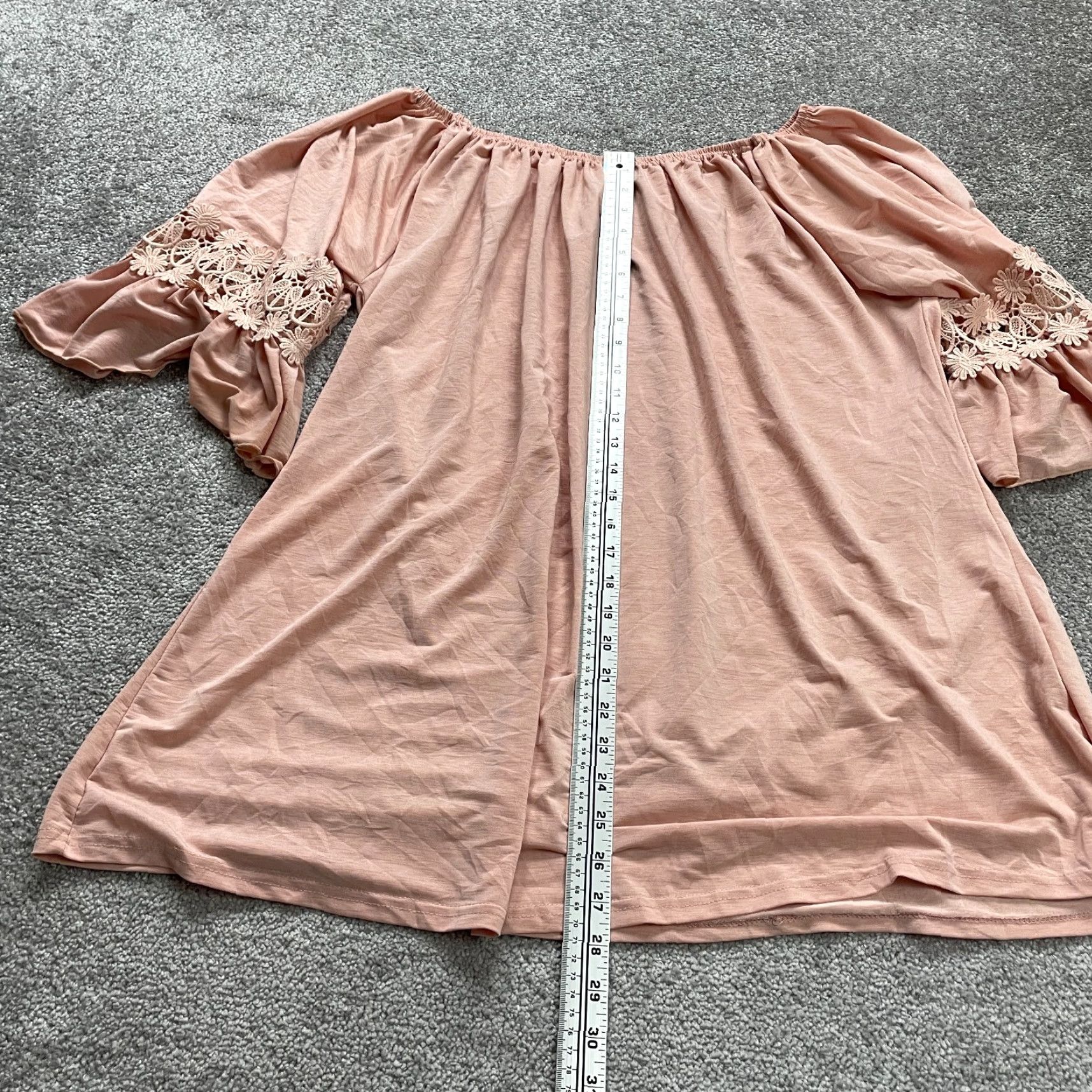 Pinko Win Win Blouse Shirt Womens Plus 3XL Off the Shoulder Pink Crochet Ruffle Short Sleeve Tunic Adult Womens Modern Classic Dressy Casual Size XXL / US 16-18 / IT 52-54 - 6 Thumbnail