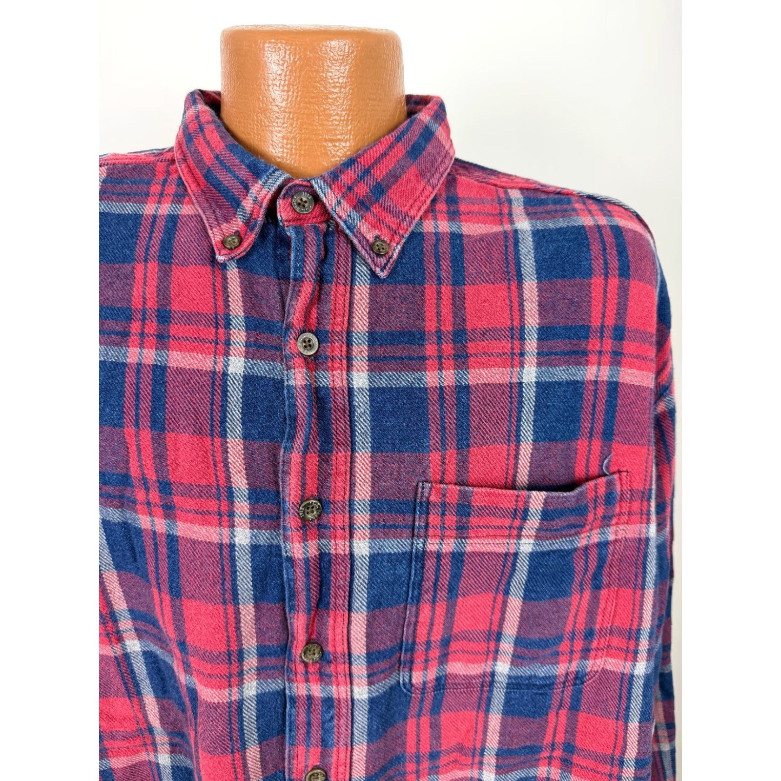 Vintage VINTAGE LL Bean Shirt XXL Indigo Plaid Heavyweight Cotton 90s Button-Up Men's 2XL Grunge Outdoor Casual Workwear Size US XXL / EU 58 / 5 - 3 Thumbnail