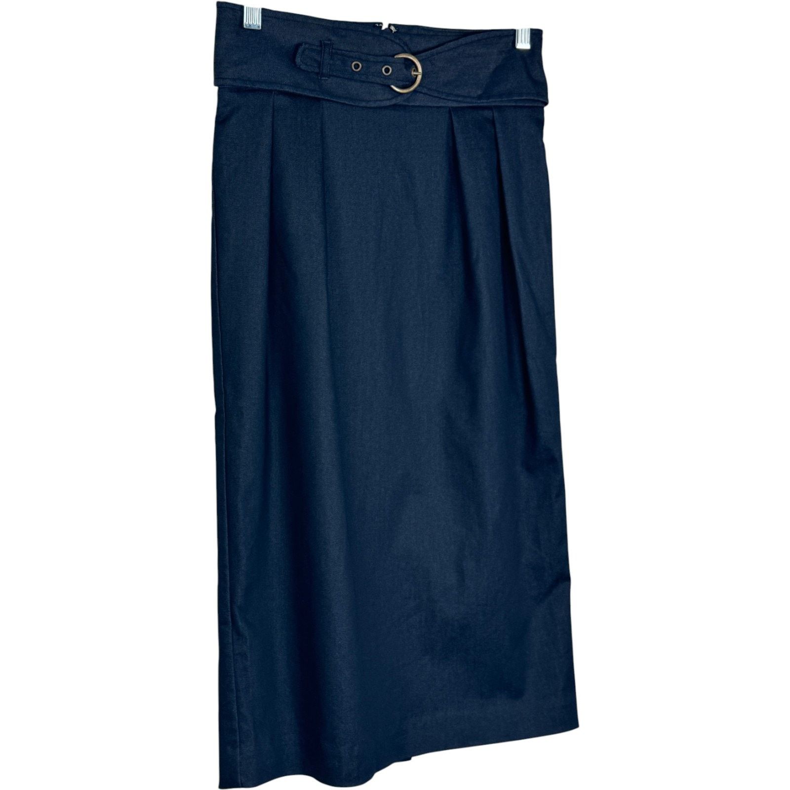 Worthington Worthington Women’s Dark Wash Belted Pencil Skirt Size 4 Size 27" / US 4 / IT 40 - 4 Thumbnail