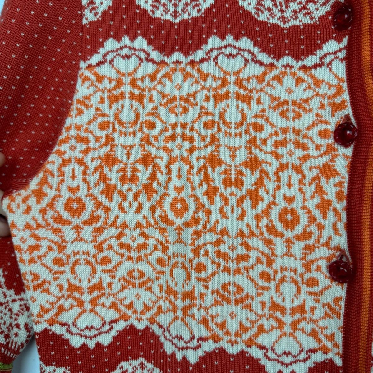 Aran Isles Knitwear OLEANA NORWAY MERINO WOOL SILK FLORAL CARDIGAN SWEATER Size S / US 4 / IT 40 - 16 Thumbnail
