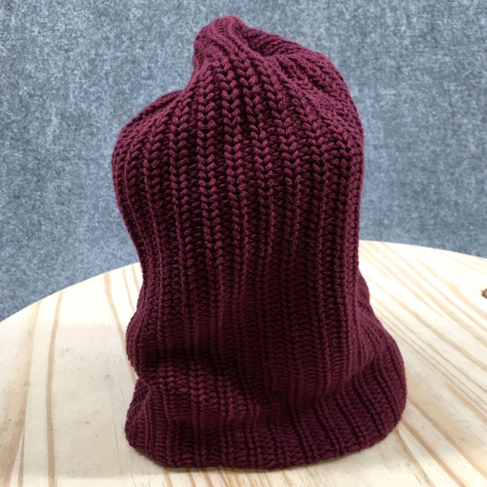 Vintage Love Your Melon Beanie Mens One Size Marroon Knitted Cuffed Winter Hat Cotton Size ONE SIZE - 7 Thumbnail