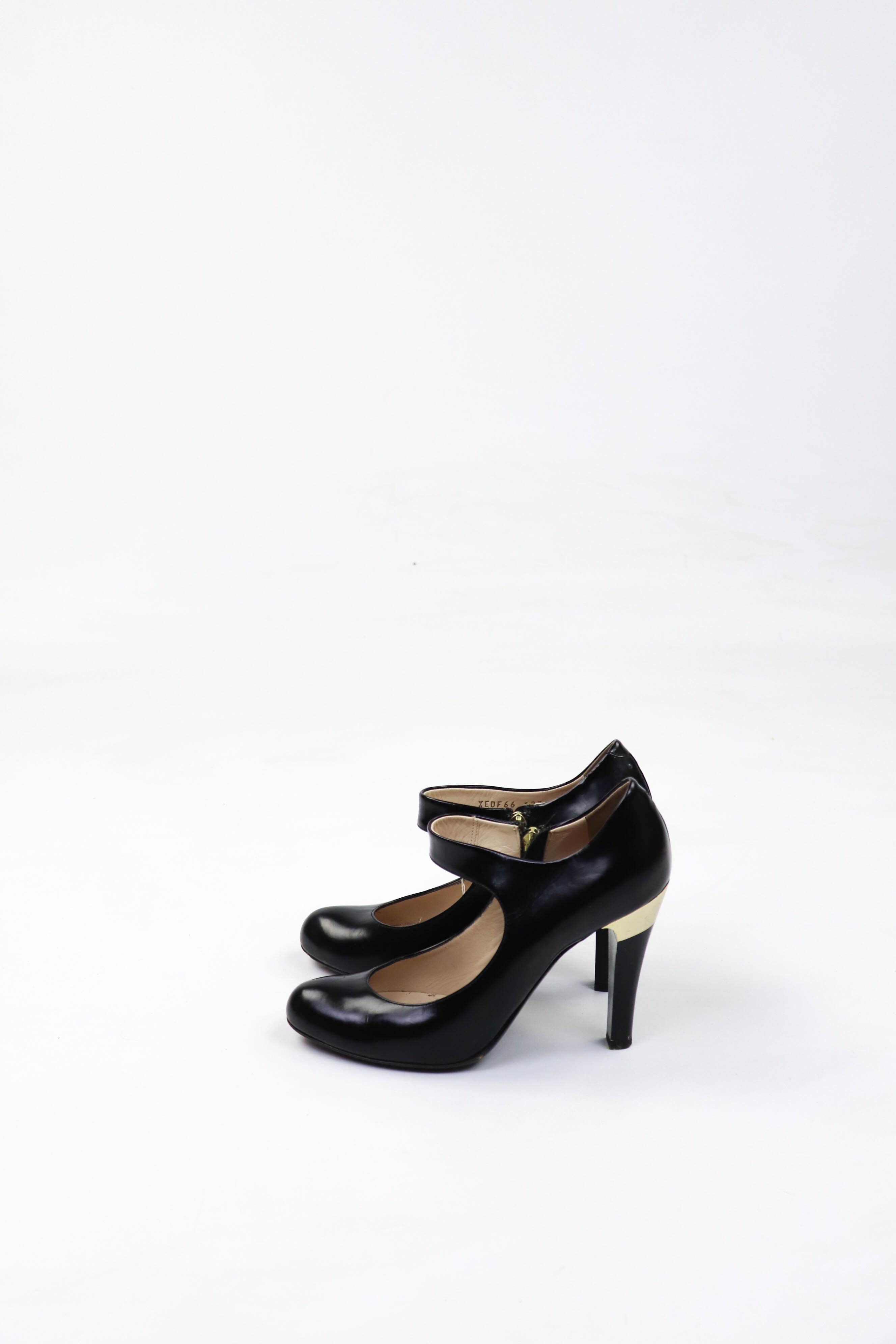 Armani Giorgio Armani Black Leather Mary Jane Pump Shoes Size US 9 / IT 39 - 3 Thumbnail
