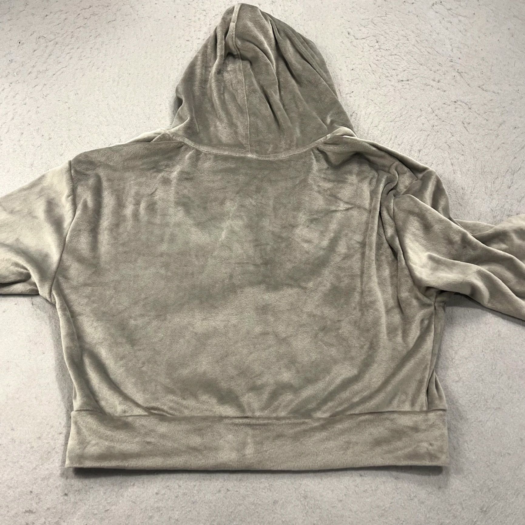 SKIMS Skims Hoodie Womens L Gray Velour Full Zip Cropped Lounge Soft Hooded Jacket Size L / US 10 / IT 46 - 7 Thumbnail