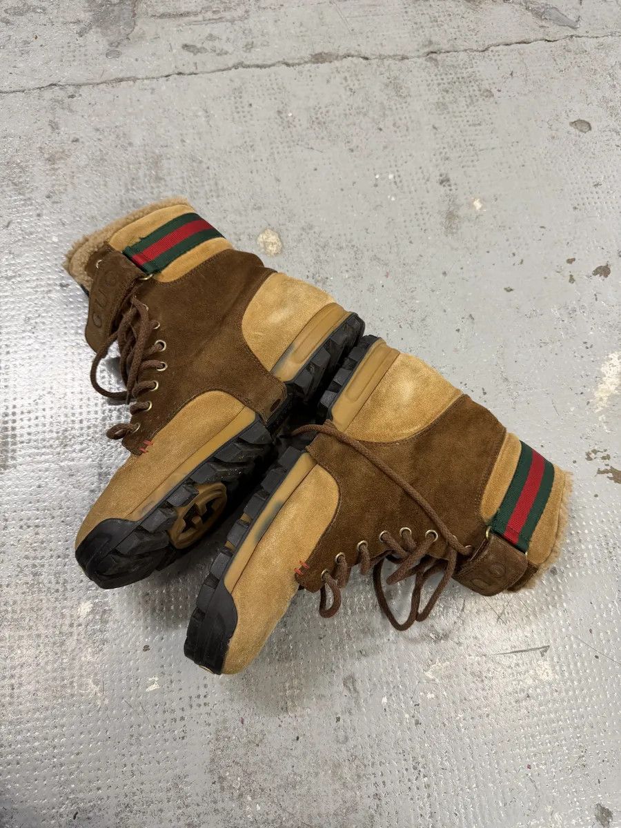 Gucci 2000s Gucci Beige & Brown Shearling Boots Size US 8.5 / EU 41-42 - 5 Thumbnail