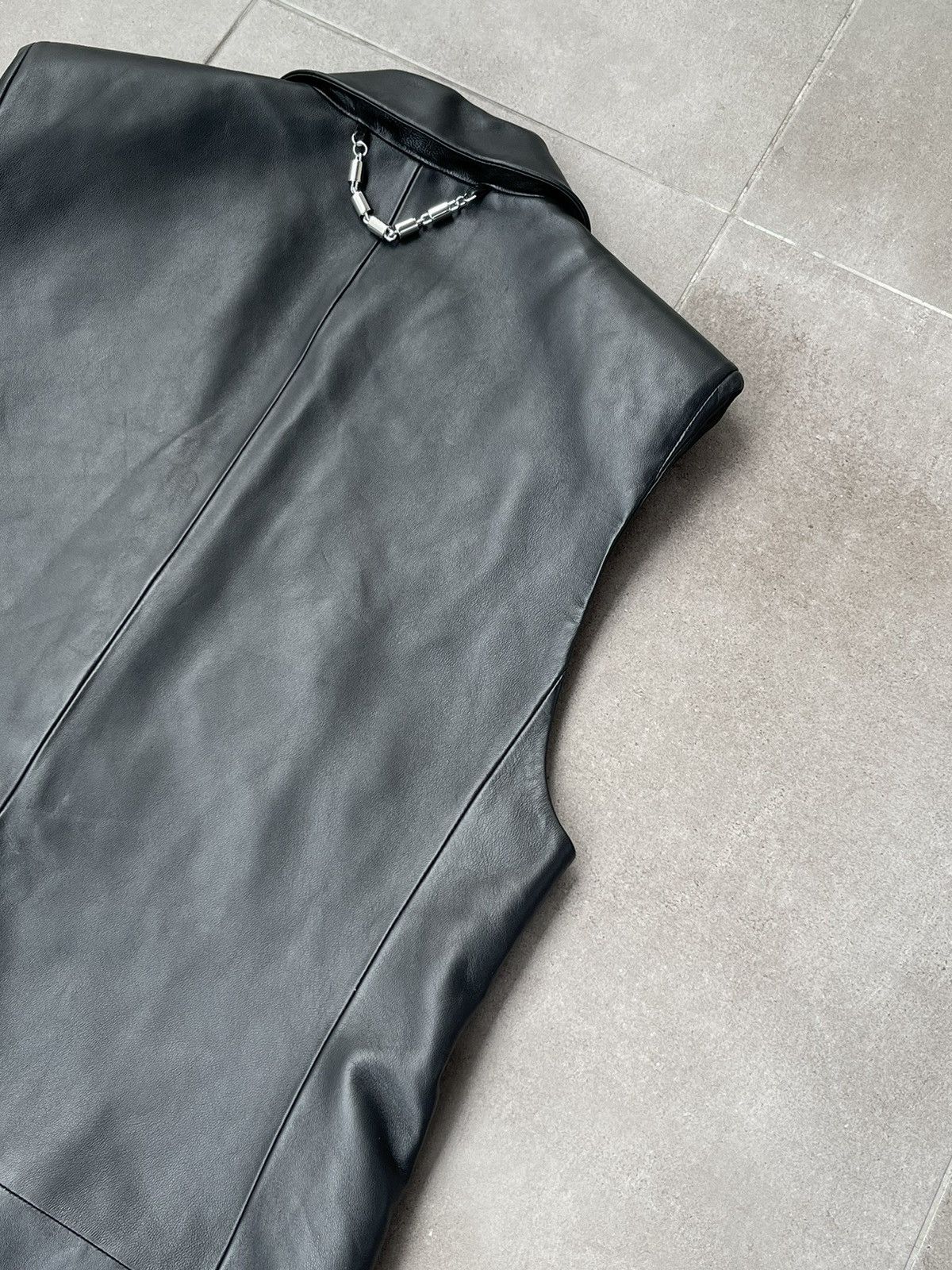 032c !DS! FW22 032c Black Leather Sleeve Less Vest Top Size US M / EU 48-50 / 2 - 12 Thumbnail