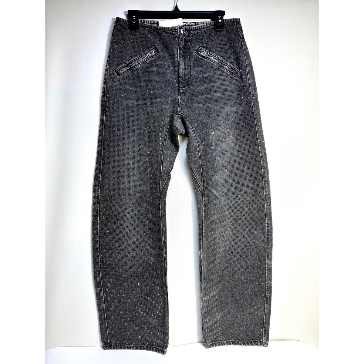 Alexander Wang Alexander Wang Hotfix Crystal Moto Jeans Pants Black Grey 28 Size 28" / US 6 / IT 42 - 2 Thumbnail