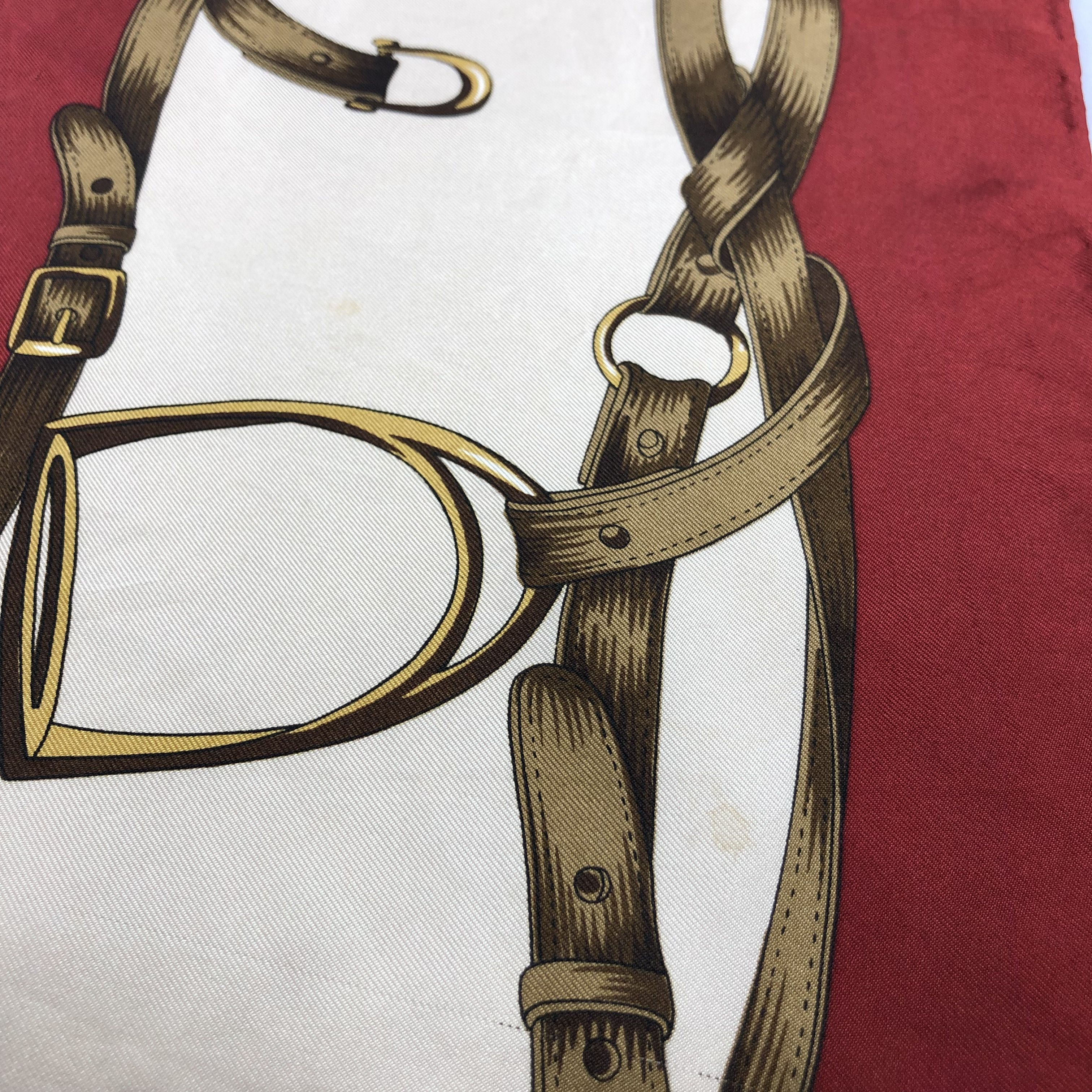 Vintage Luxury Horse Saddle Silk Scarf M340 Size ONE SIZE - 8 Thumbnail