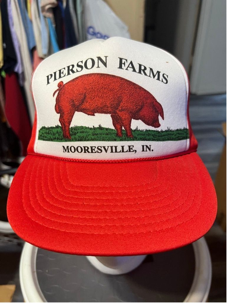 Patrick Mohr Vintage Mohr's Pierson Farms Trucker Hat One Size Red White Size ONE SIZE - 1 Thumbnail
