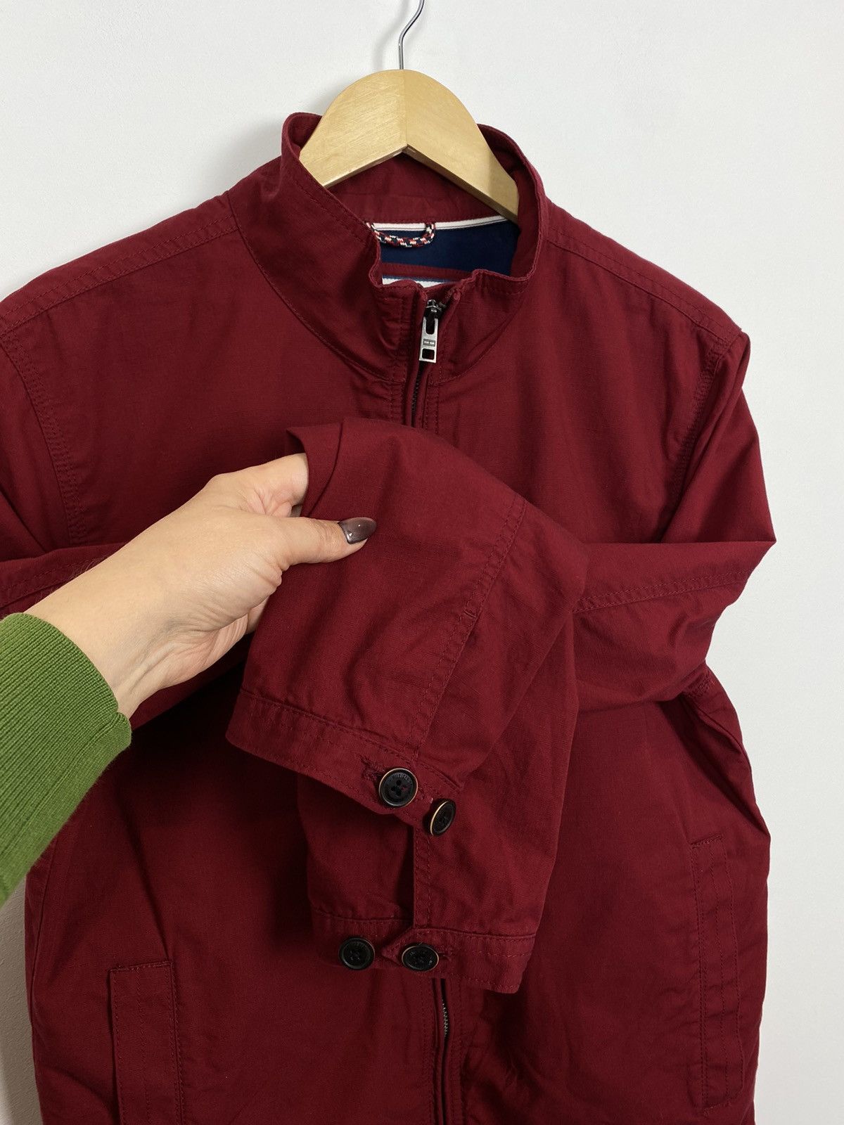Tommy Hilfiger Hilfiger Denim Full Zip Bomber Jacket Size M Red Cotton Size US M / EU 48-50 / 2 - 2 Thumbnail
