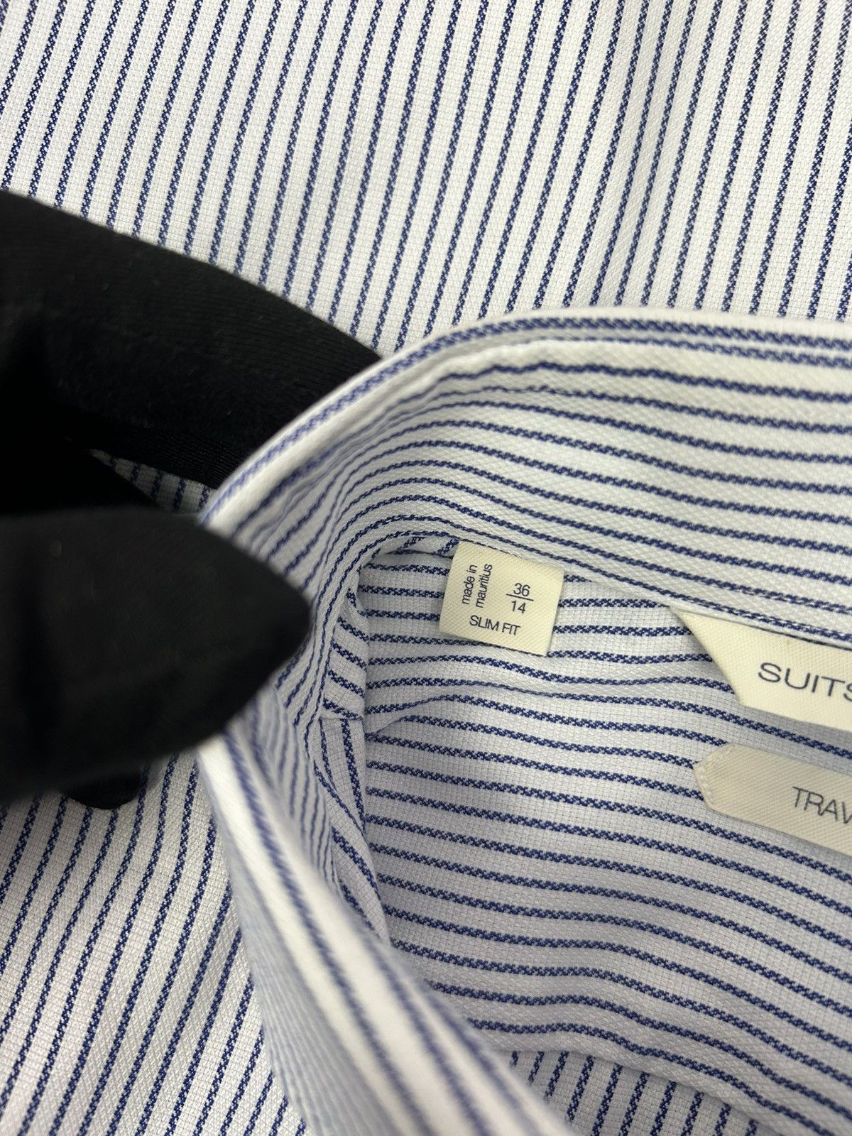 Designer × Suitsupply Suitsupply Traveller Striped White Blue Shirt Size 36/14 Size US S / EU 44-46 / 1 - 4 Thumbnail
