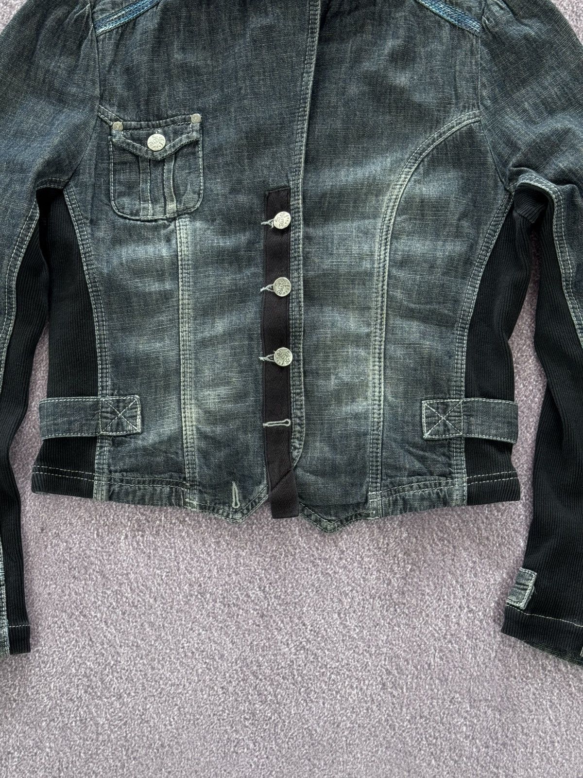 Japanese Brand Avant Garde Abstract Y2K Denim Button Up Jacket Size M / US 6-8 / IT 42-44 - 4 Thumbnail
