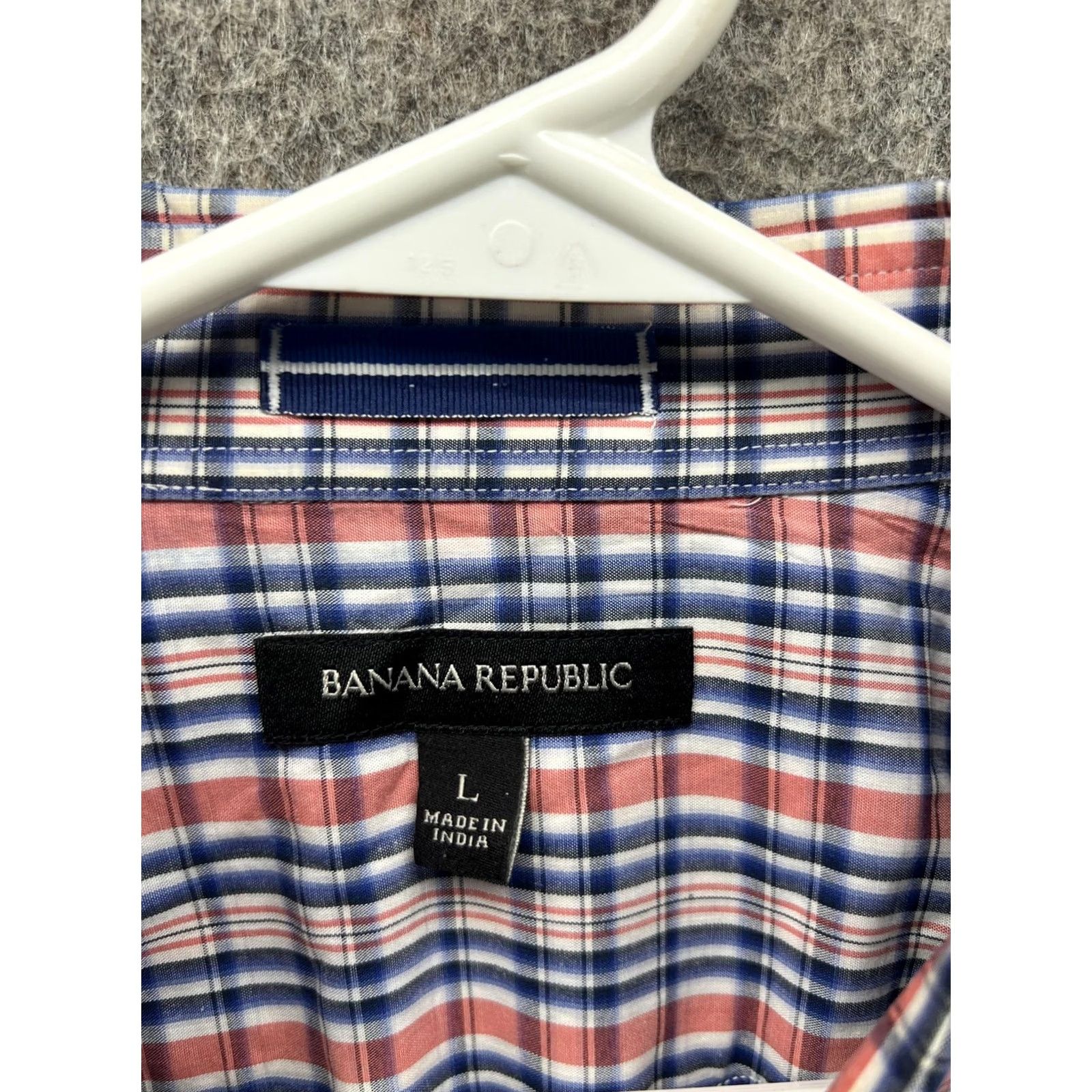 Banana Republic Banana Republic Shirt Mens L Blue Plaid Long Sleeve Snap Front Casual Size US L / EU 52-54 / 3 - 4 Thumbnail