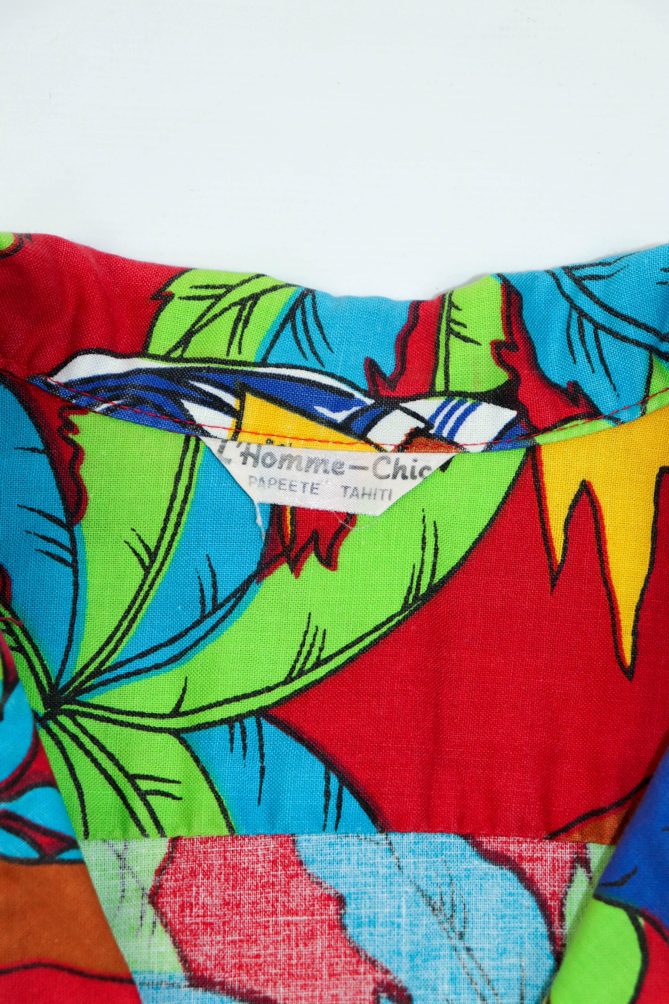 Vintage L' Homme-Chic Tahiti Vintage Graphics Hawaiian Aloha Shirt Size US XXL / EU 58 / 5 - 7 Thumbnail