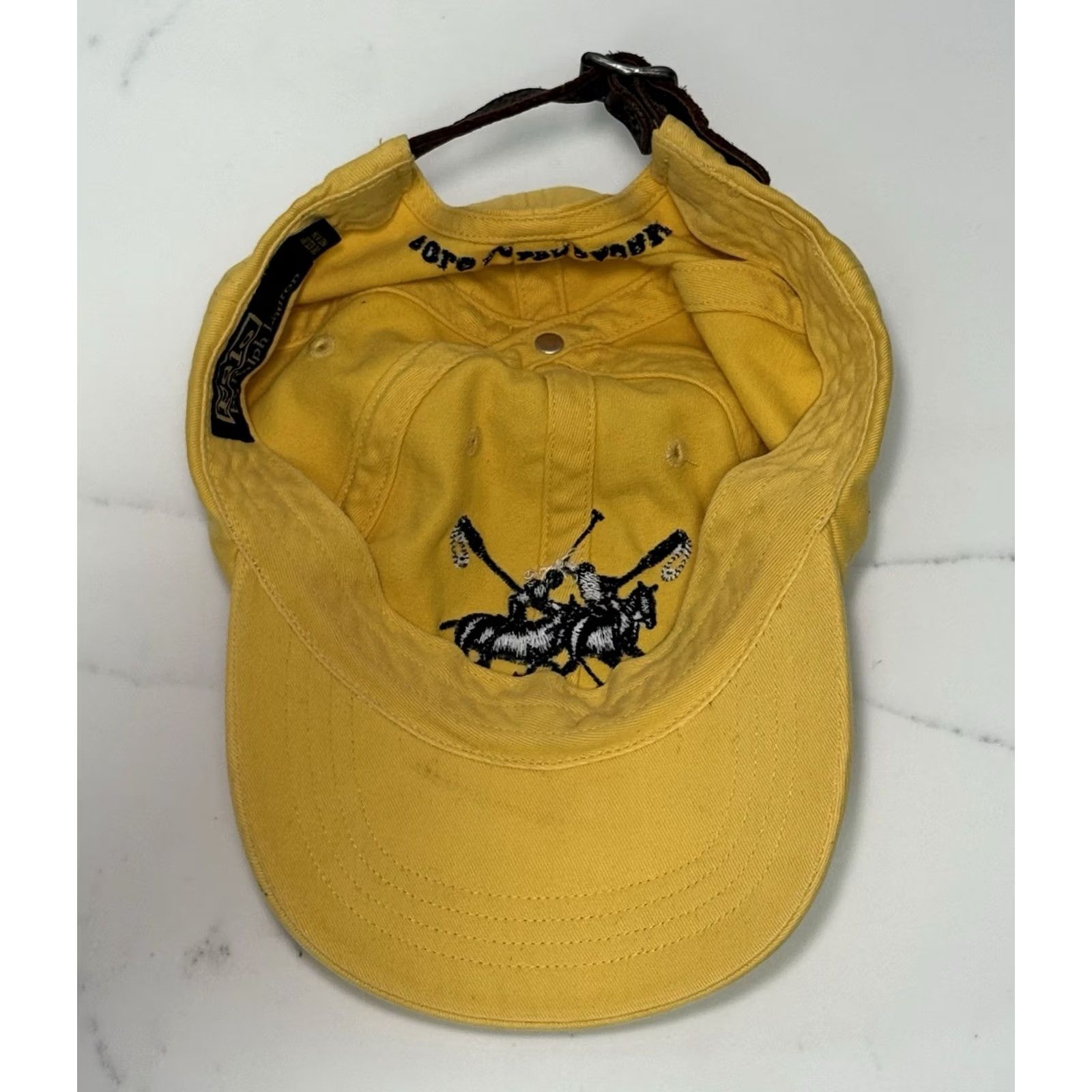Polo Ralph Lauren VINTAGE Polo Ralph Lauren Rugby Match Strapback Hat OSFA Yellow Unstructured Mens Size US M / EU 48-50 / 2 - 4 Thumbnail