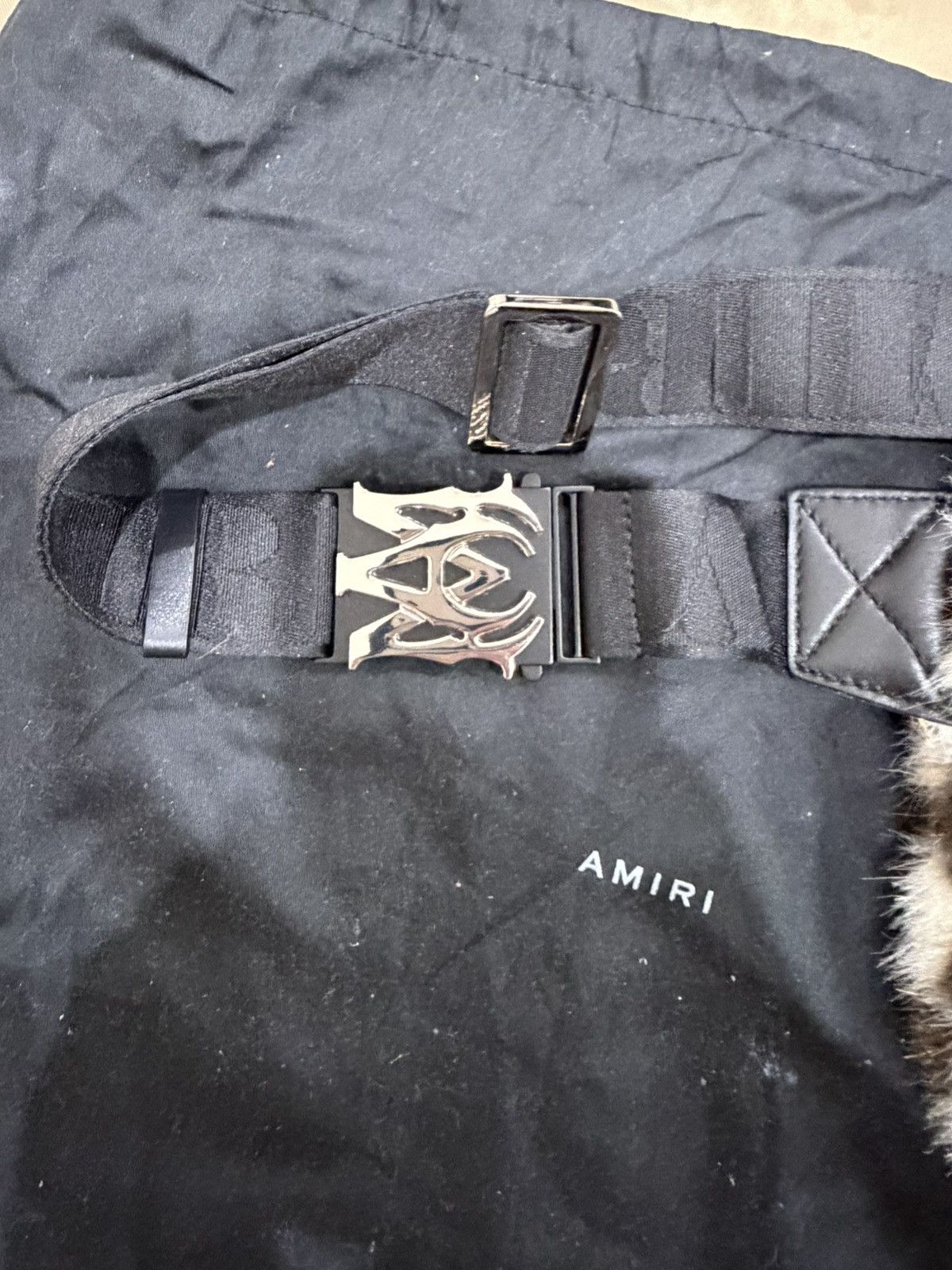 Amiri AMIRI Men's Checkered Faux Fur Belt Bag Size ONE SIZE - 2 Thumbnail
